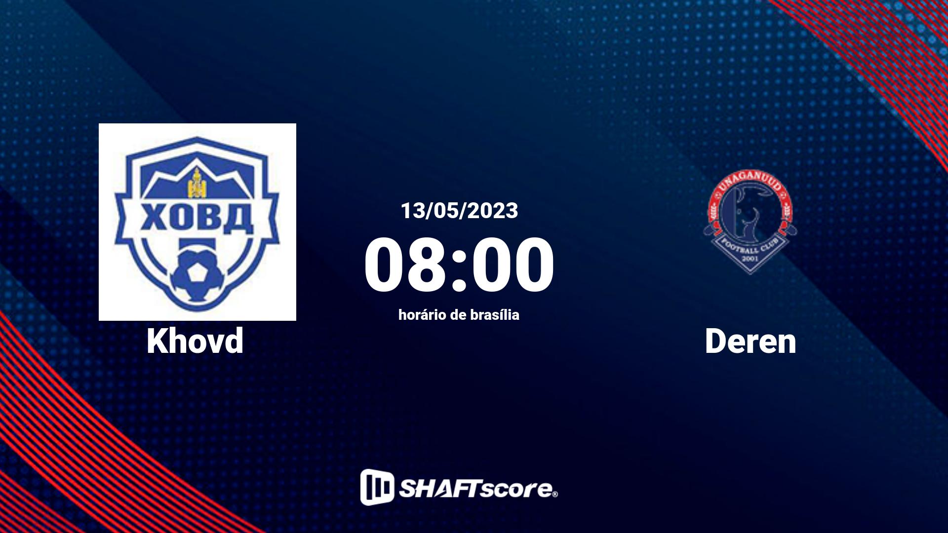 Estatísticas do jogo Khovd vs Deren 13.05 08:00