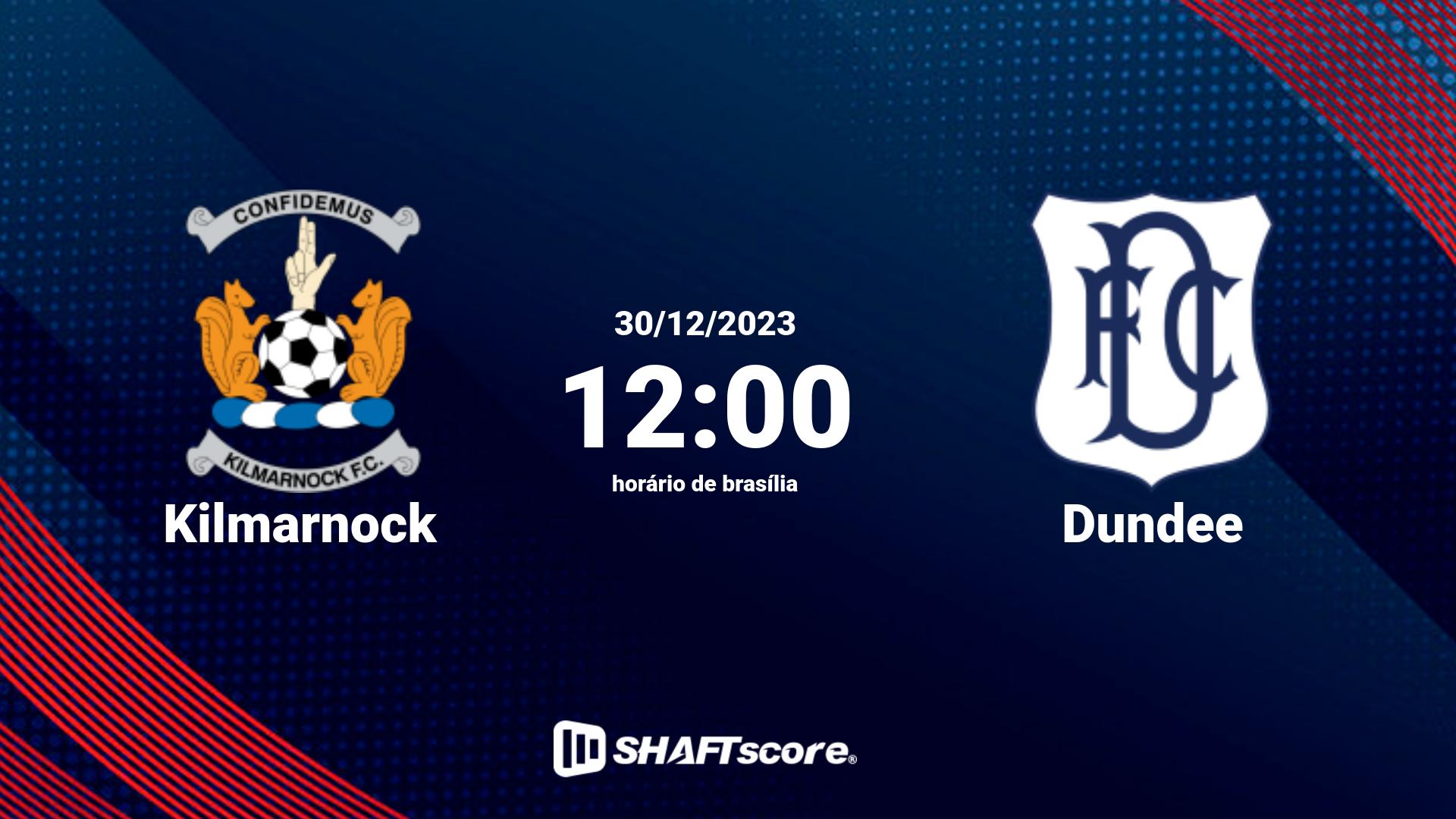 Estatísticas do jogo Kilmarnock vs Dundee 30.12 12:00