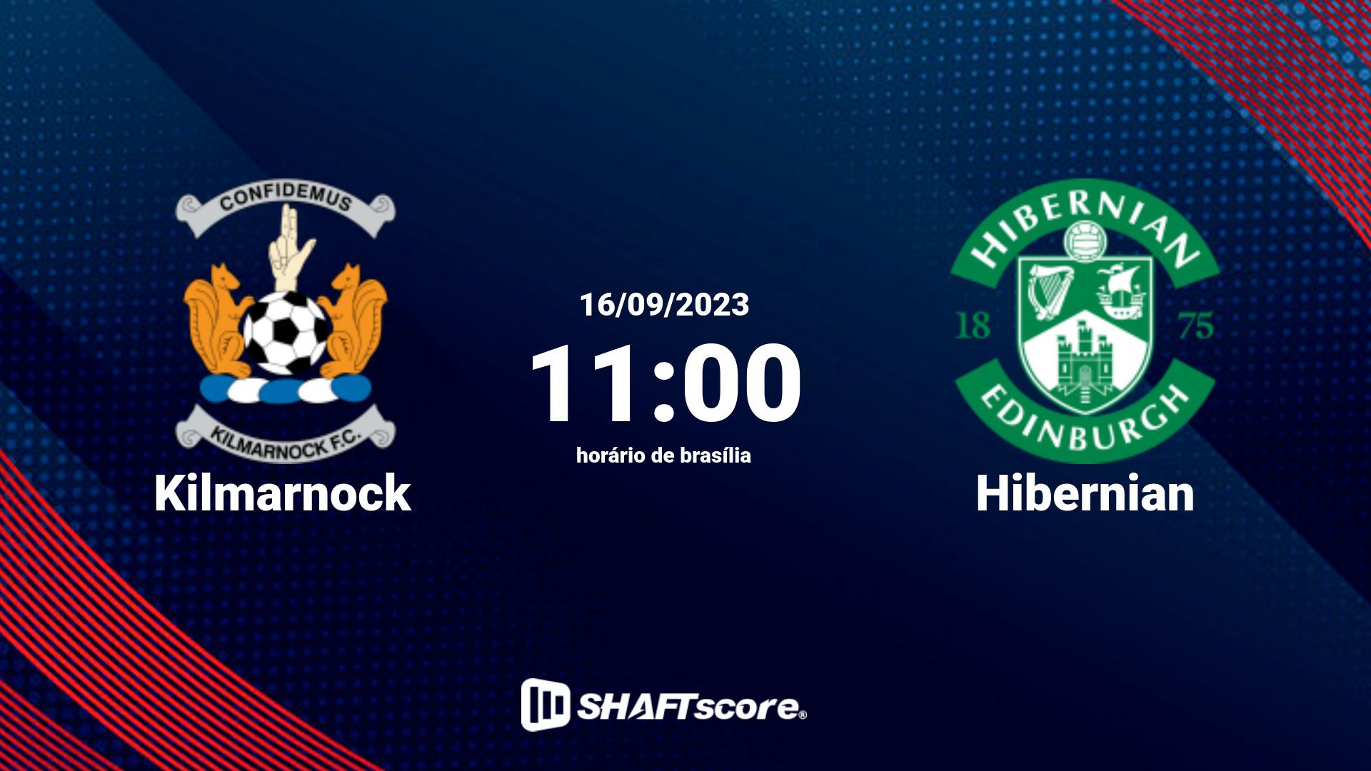 Estatísticas do jogo Kilmarnock vs Hibernian 16.09 11:00