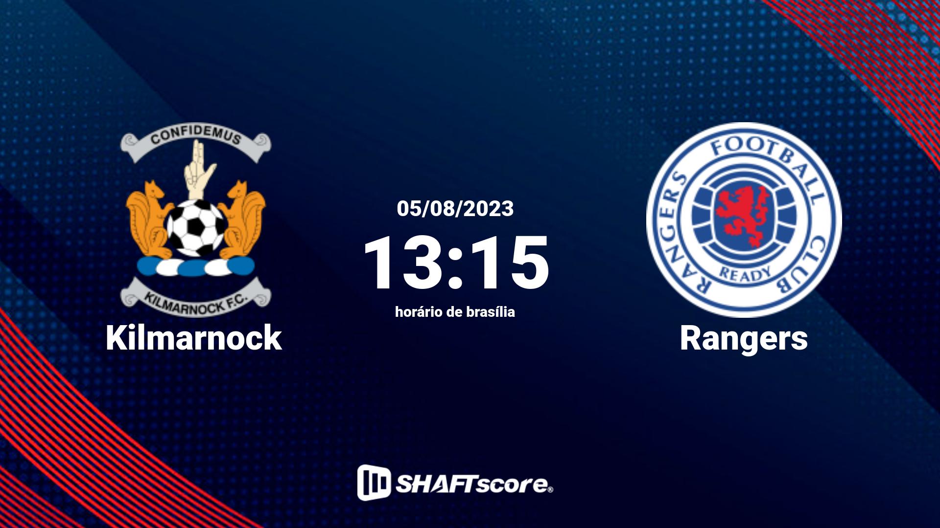 Estatísticas do jogo Kilmarnock vs Rangers 05.08 13:15