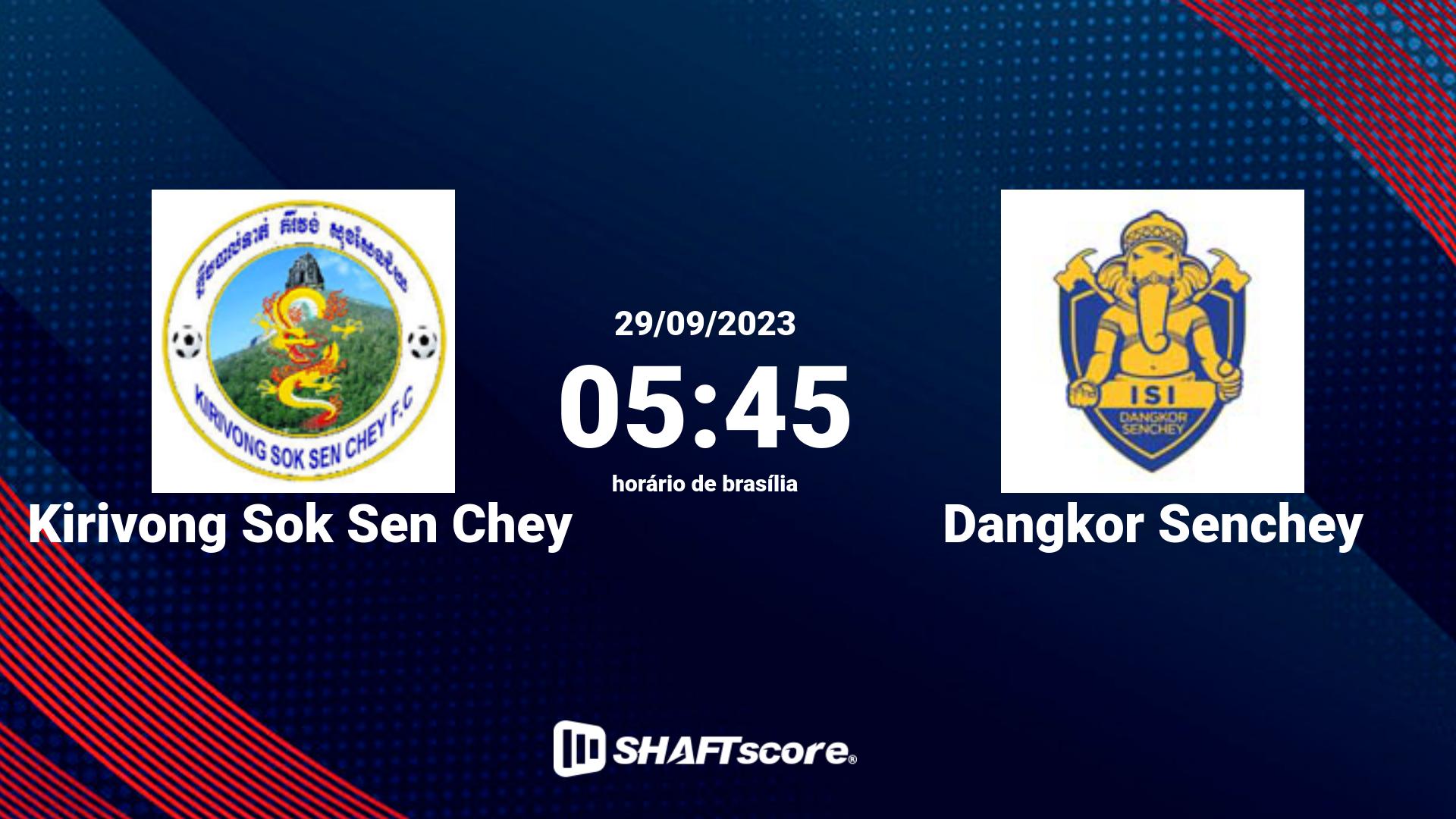 Estatísticas do jogo Kirivong Sok Sen Chey vs Dangkor Senchey 29.09 05:45