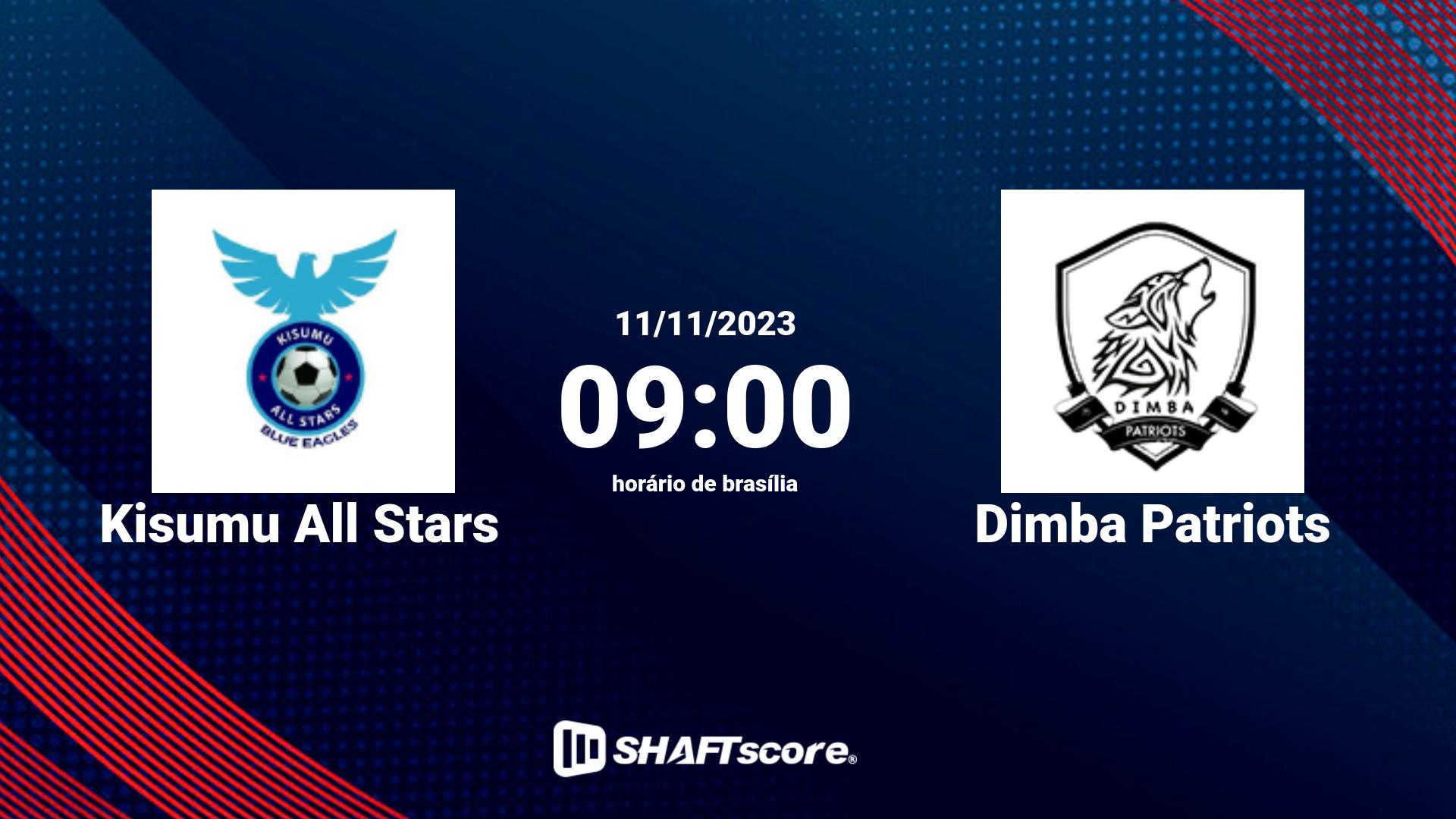 Estatísticas do jogo Kisumu All Stars vs Dimba Patriots 11.11 09:00