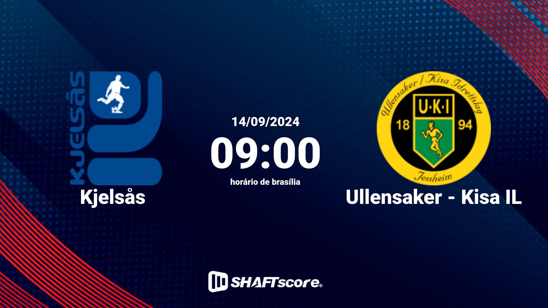 Estatísticas do jogo Kjelsås vs Ullensaker - Kisa IL 14.09 09:00