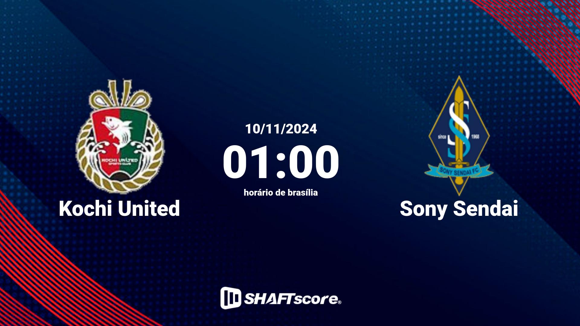 Estatísticas do jogo Kochi United vs Sony Sendai 10.11 01:00