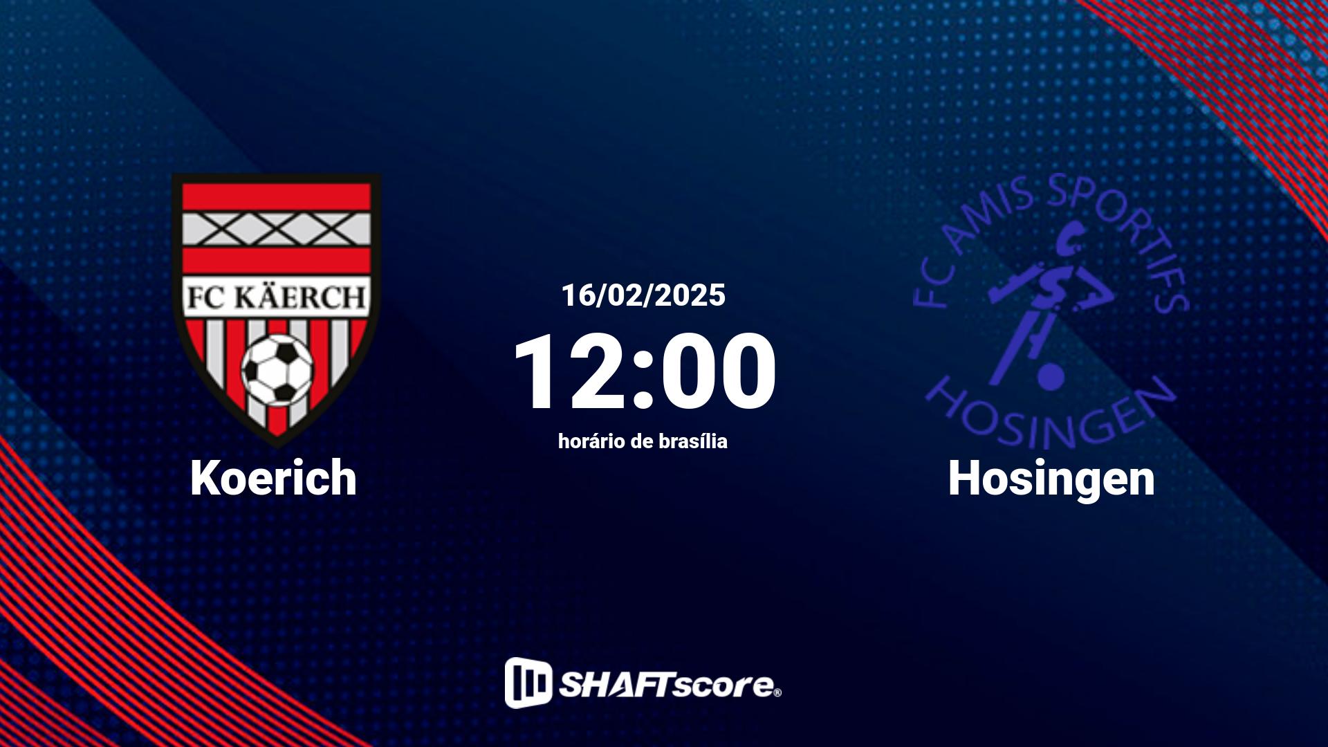 Estatísticas do jogo Koerich vs Hosingen 16.02 12:00