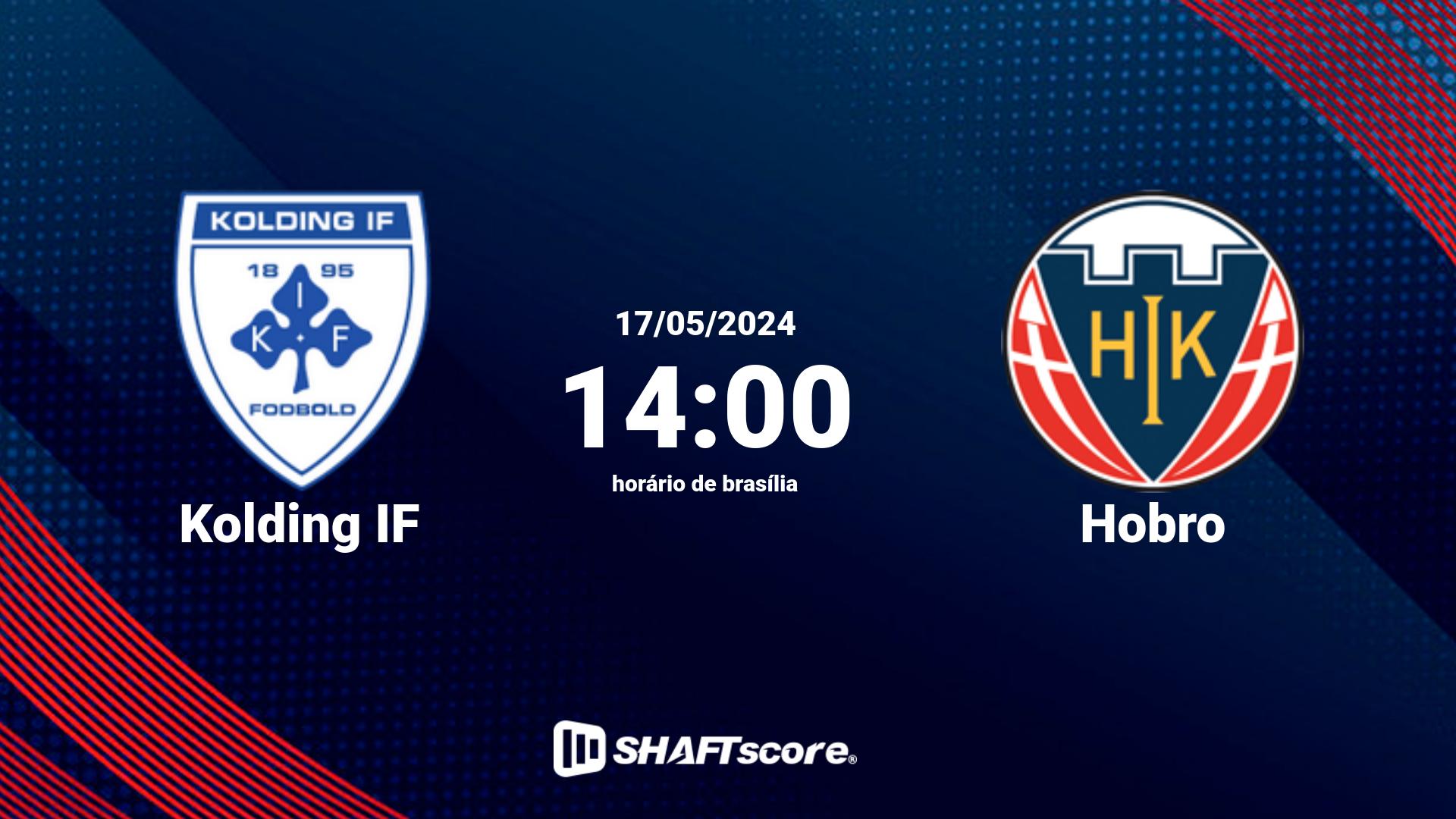 Estatísticas do jogo Kolding IF vs Hobro 17.05 14:00