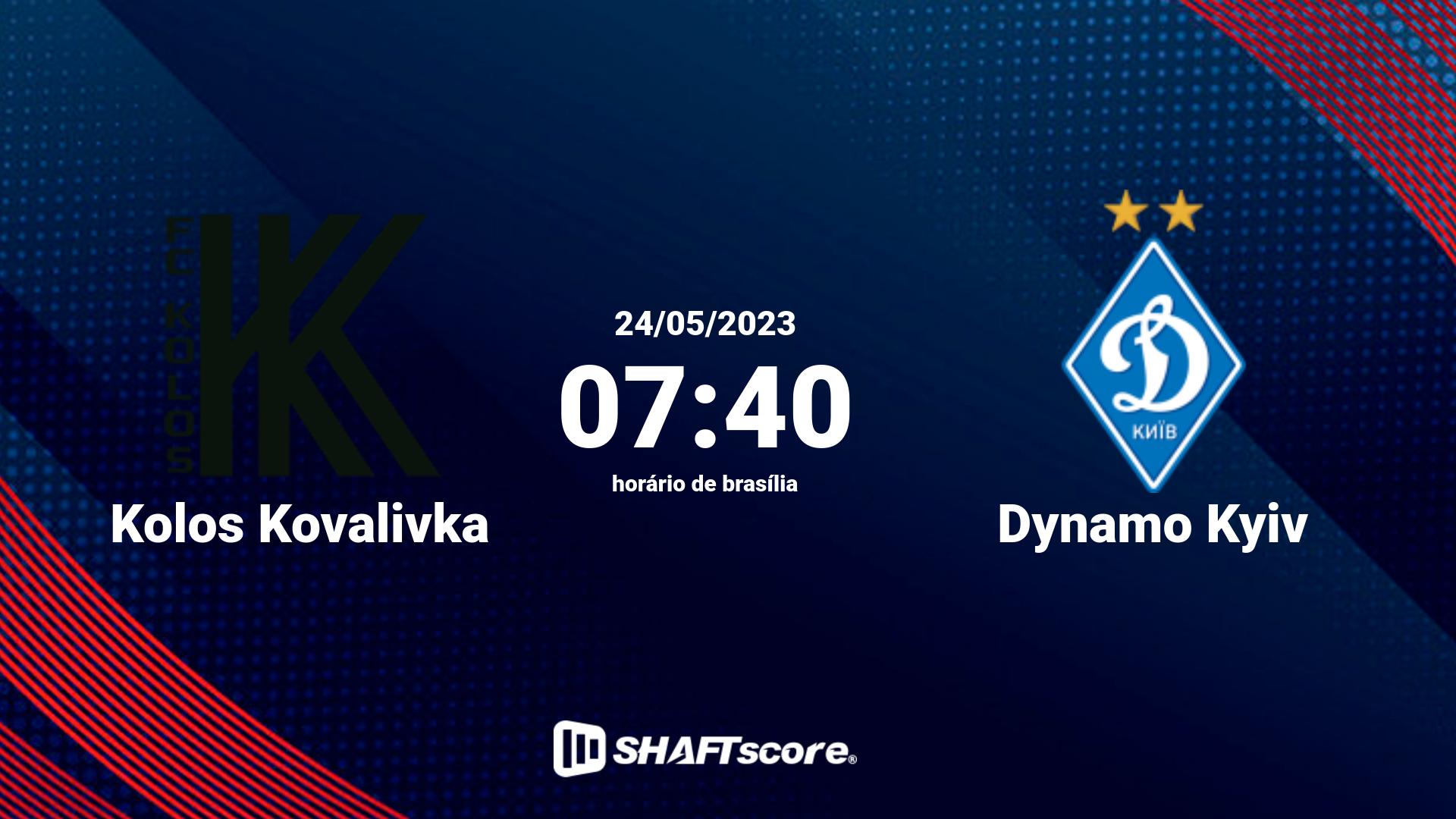 Estatísticas do jogo Kolos Kovalivka vs Dynamo Kyiv 24.05 07:40