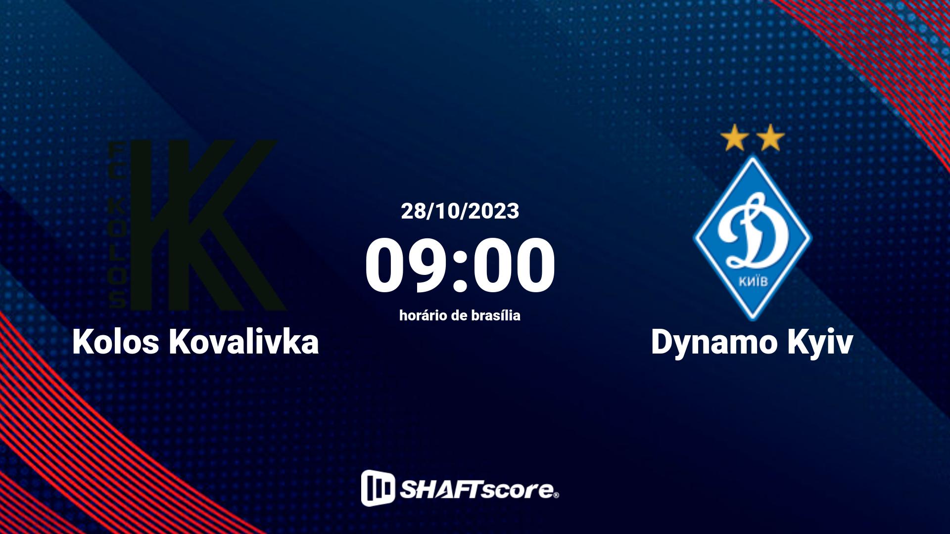 Estatísticas do jogo Kolos Kovalivka vs Dynamo Kyiv 28.10 09:00