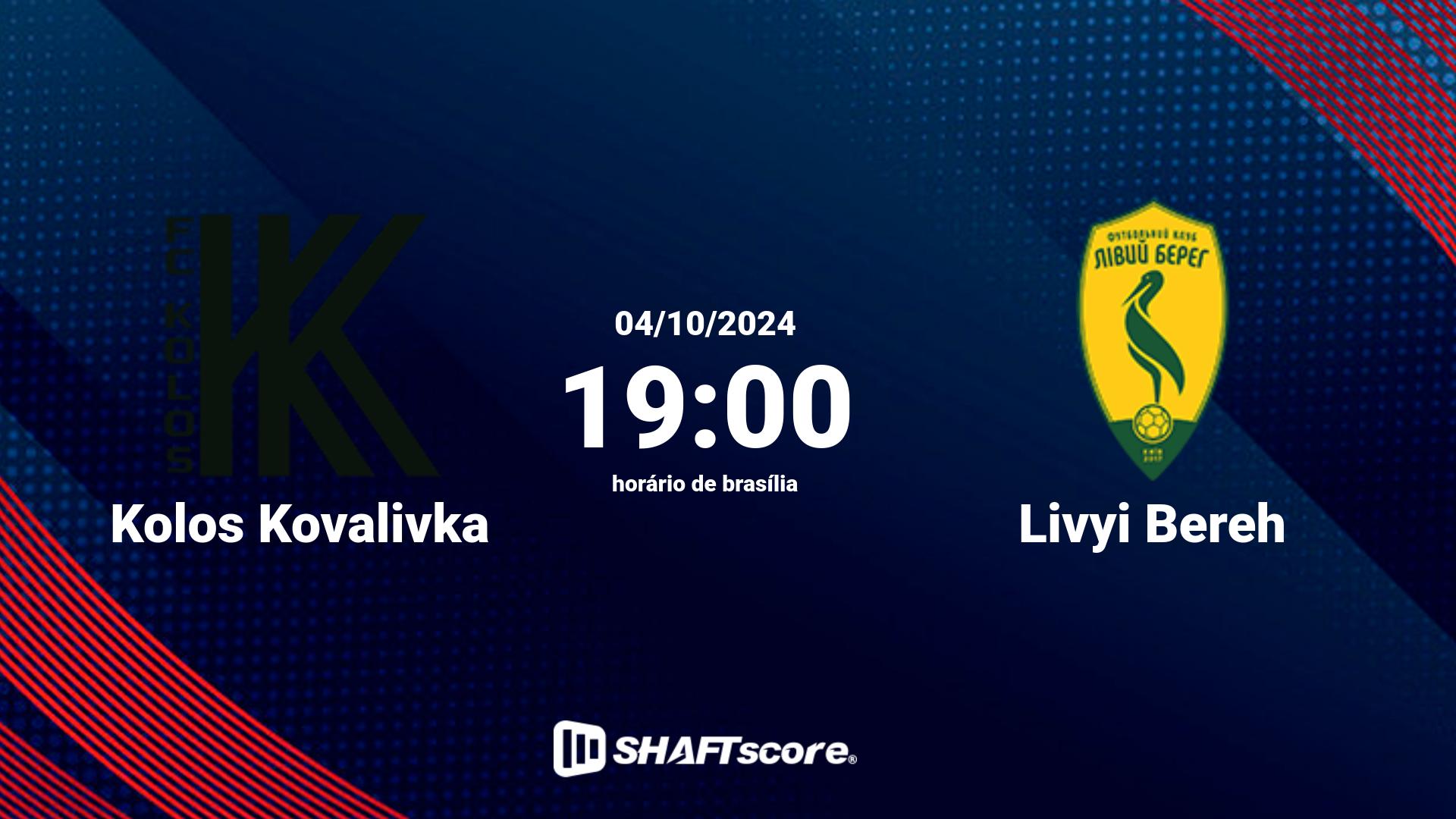 Estatísticas do jogo Kolos Kovalivka vs Livyi Bereh 04.10 19:00