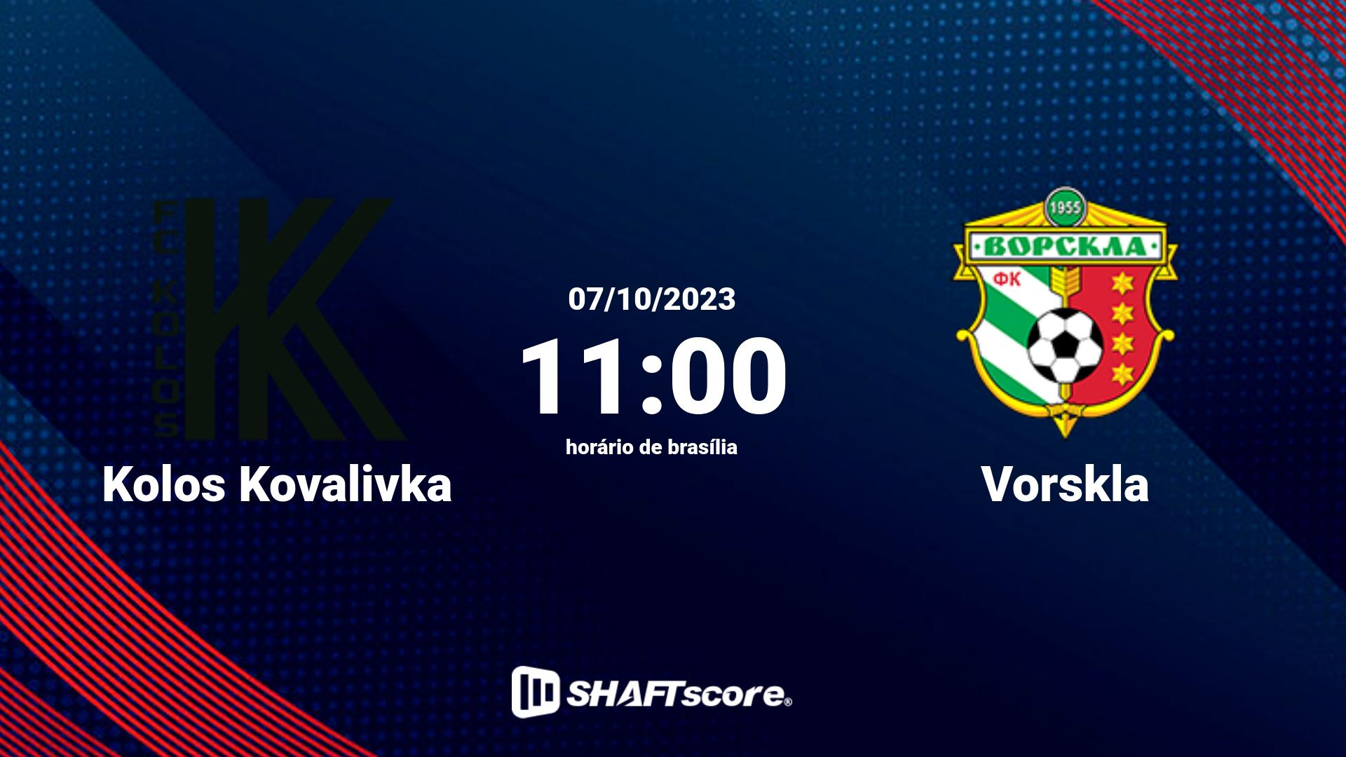 Estatísticas do jogo Kolos Kovalivka vs Vorskla 07.10 11:00