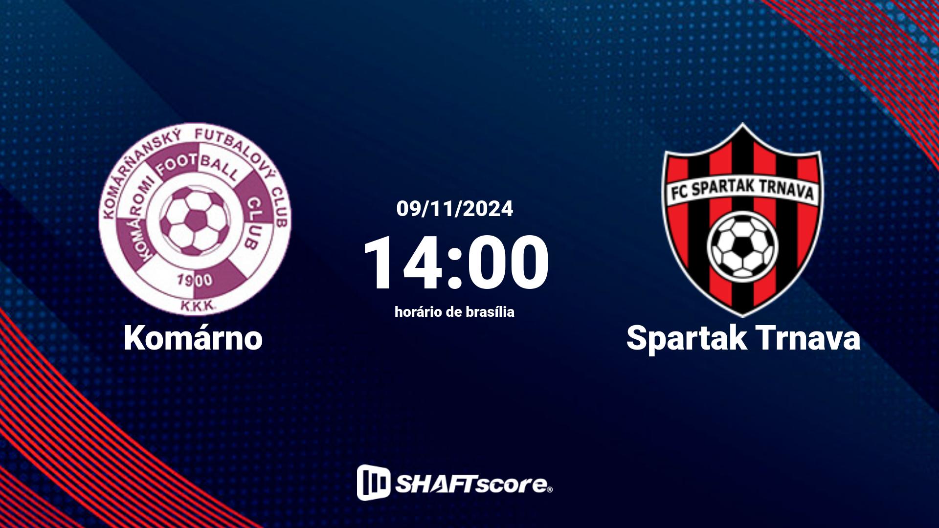 Estatísticas do jogo Komárno vs Spartak Trnava 09.11 14:00