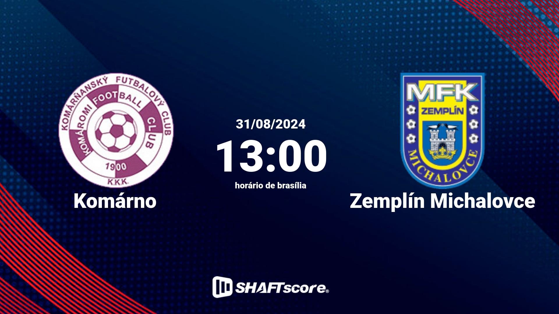 Estatísticas do jogo Komárno vs Zemplín Michalovce 31.08 13:00