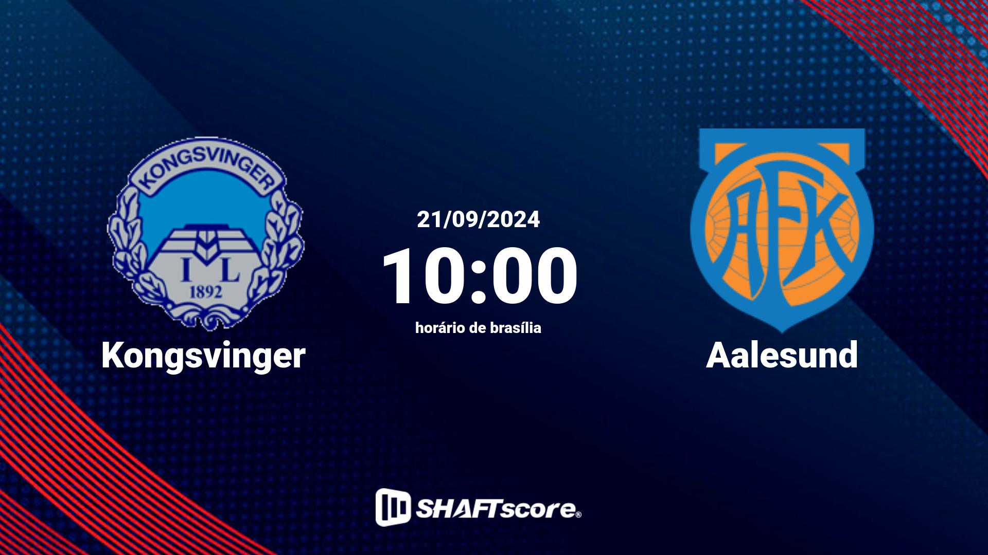 Estatísticas do jogo Kongsvinger vs Aalesund 21.09 10:00