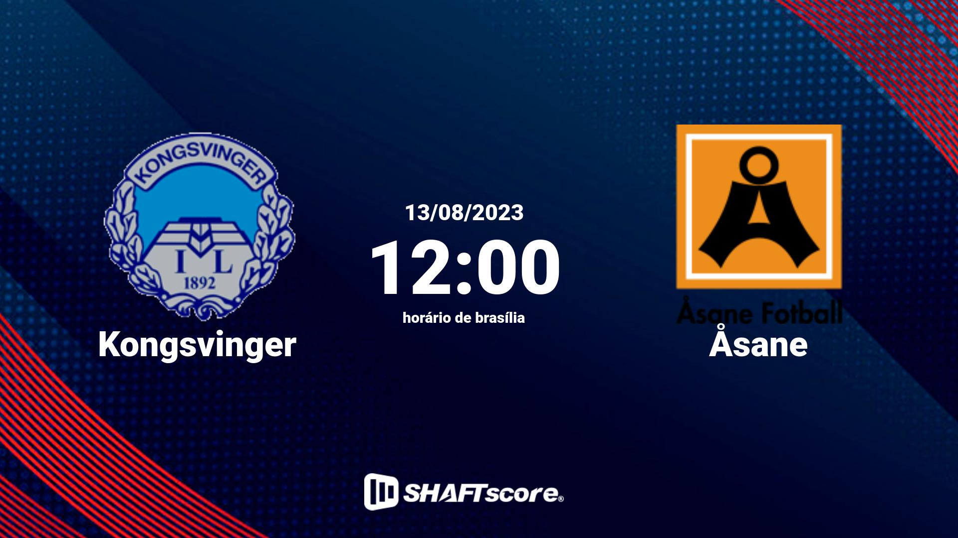 Estatísticas do jogo Kongsvinger vs Åsane 13.08 12:00