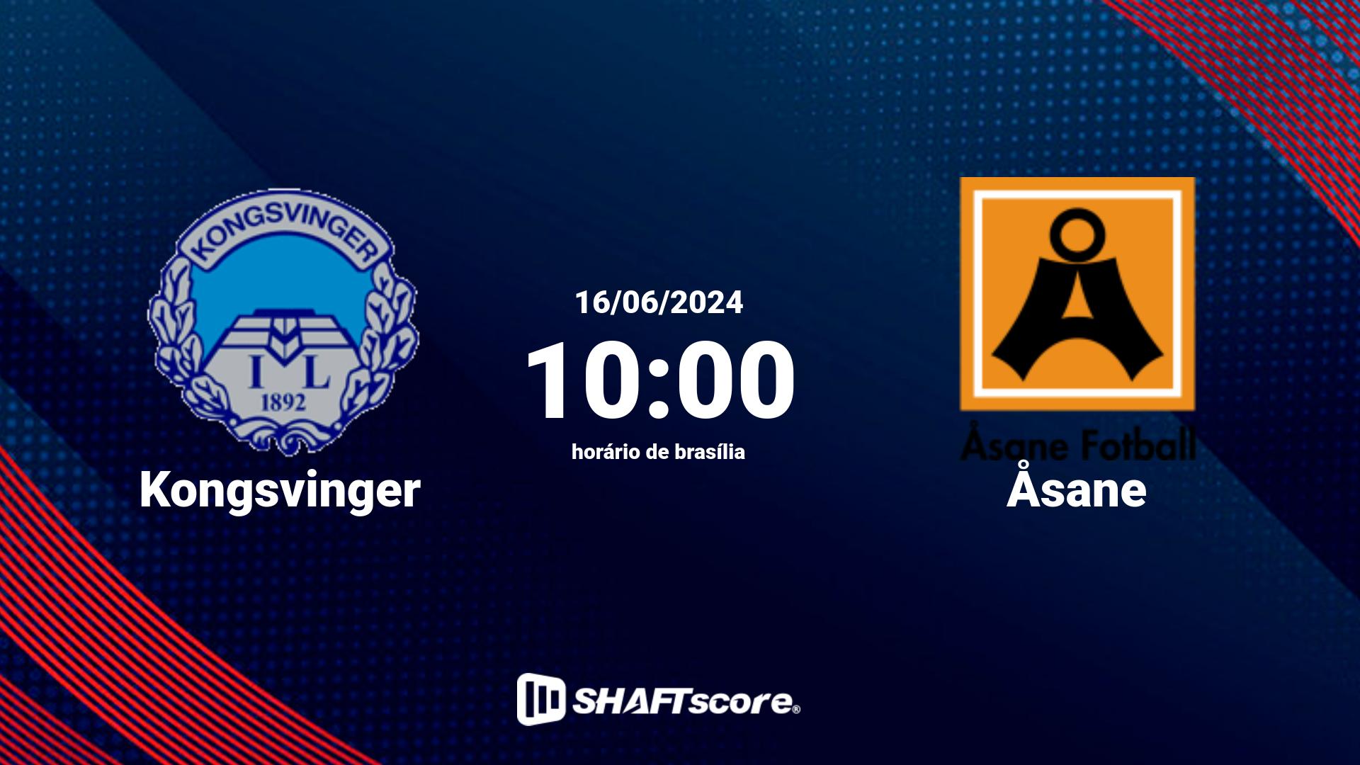 Estatísticas do jogo Kongsvinger vs Åsane 16.06 10:00
