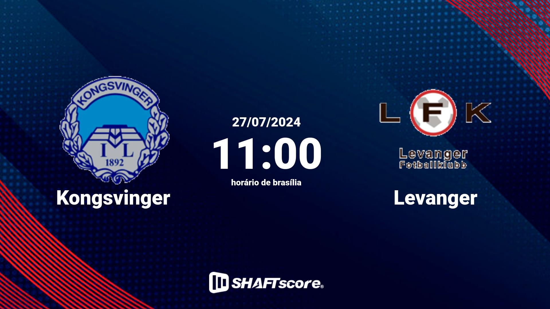Estatísticas do jogo Kongsvinger vs Levanger 27.07 11:00