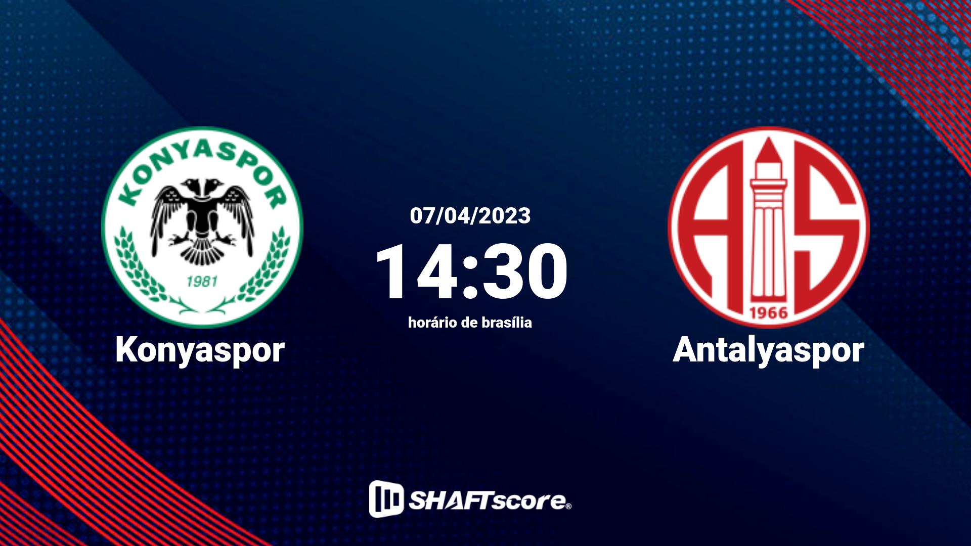 Estatísticas do jogo Konyaspor vs Antalyaspor 07.04 14:30