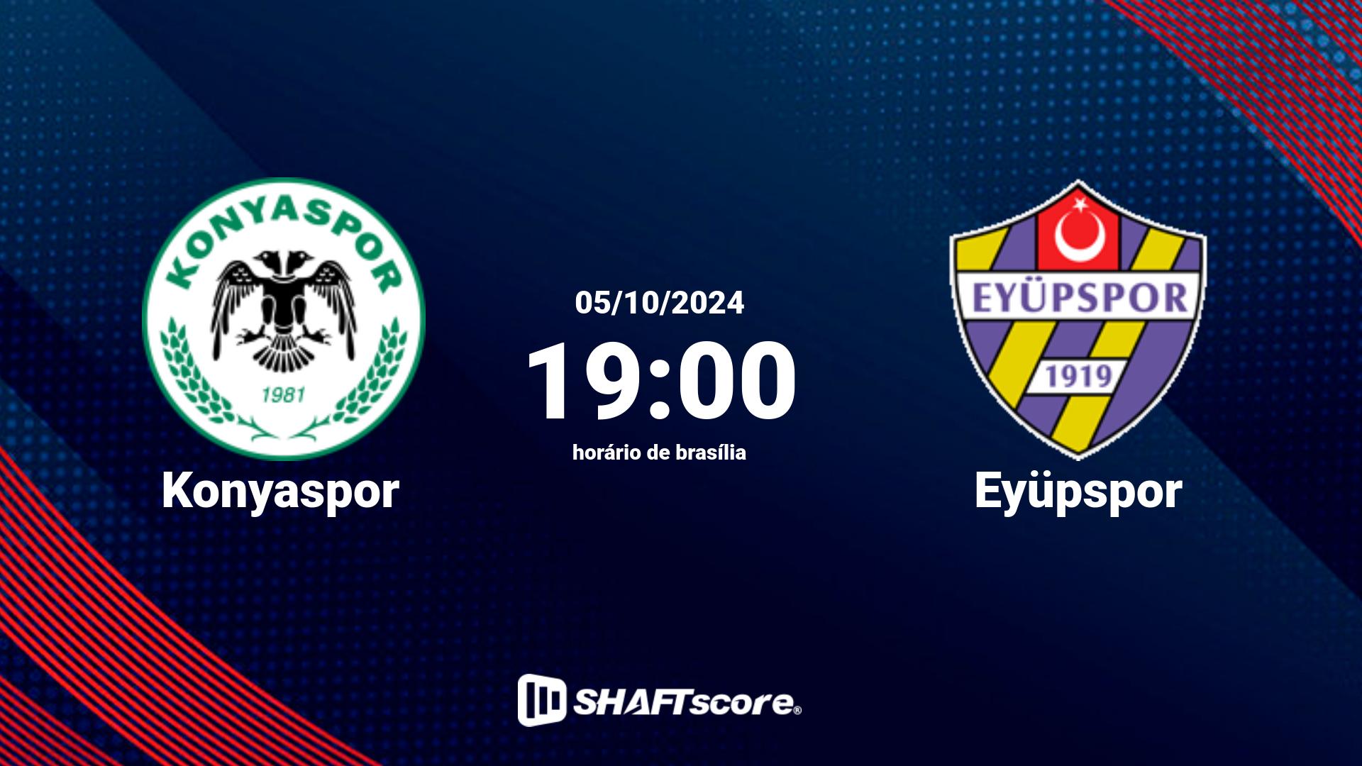 Estatísticas do jogo Konyaspor vs Eyüpspor 05.10 19:00