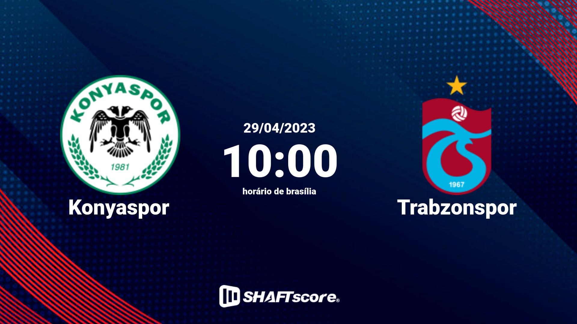 Estatísticas do jogo Konyaspor vs Trabzonspor 29.04 10:00