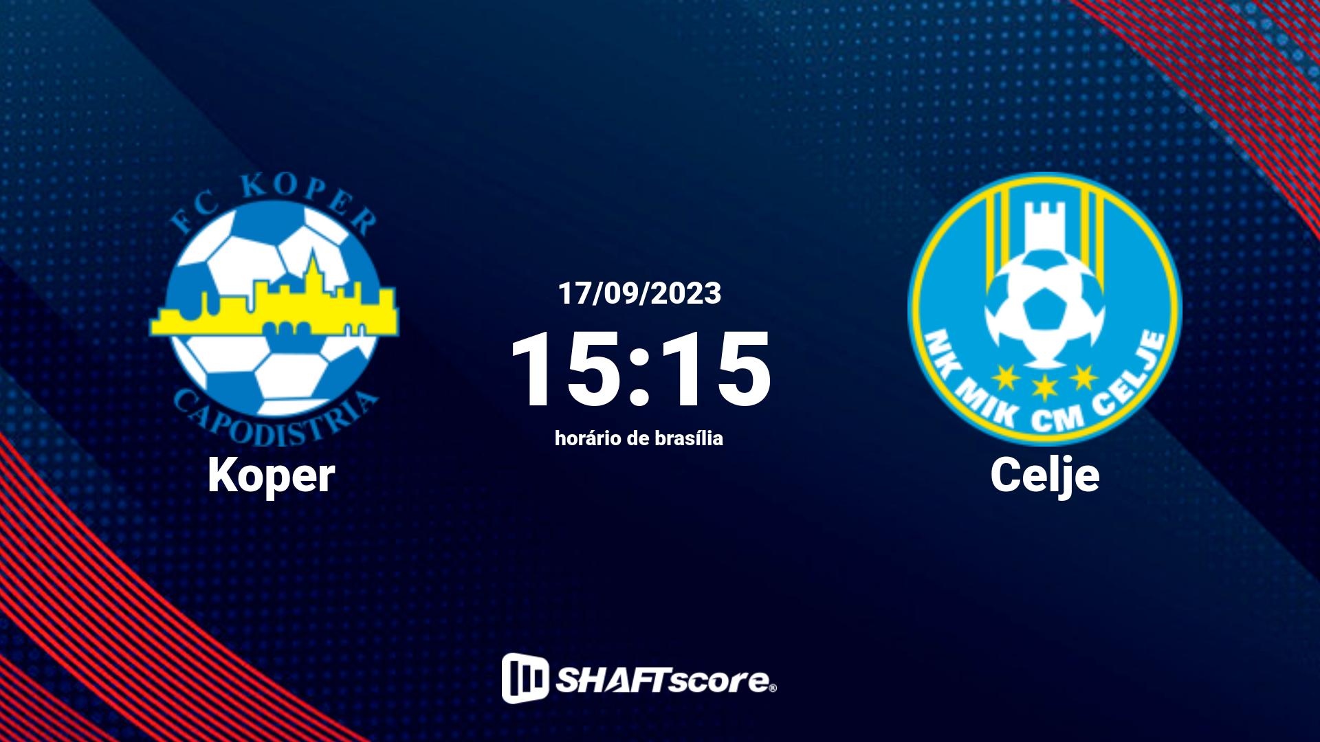 Estatísticas do jogo Koper vs Celje 17.09 15:15