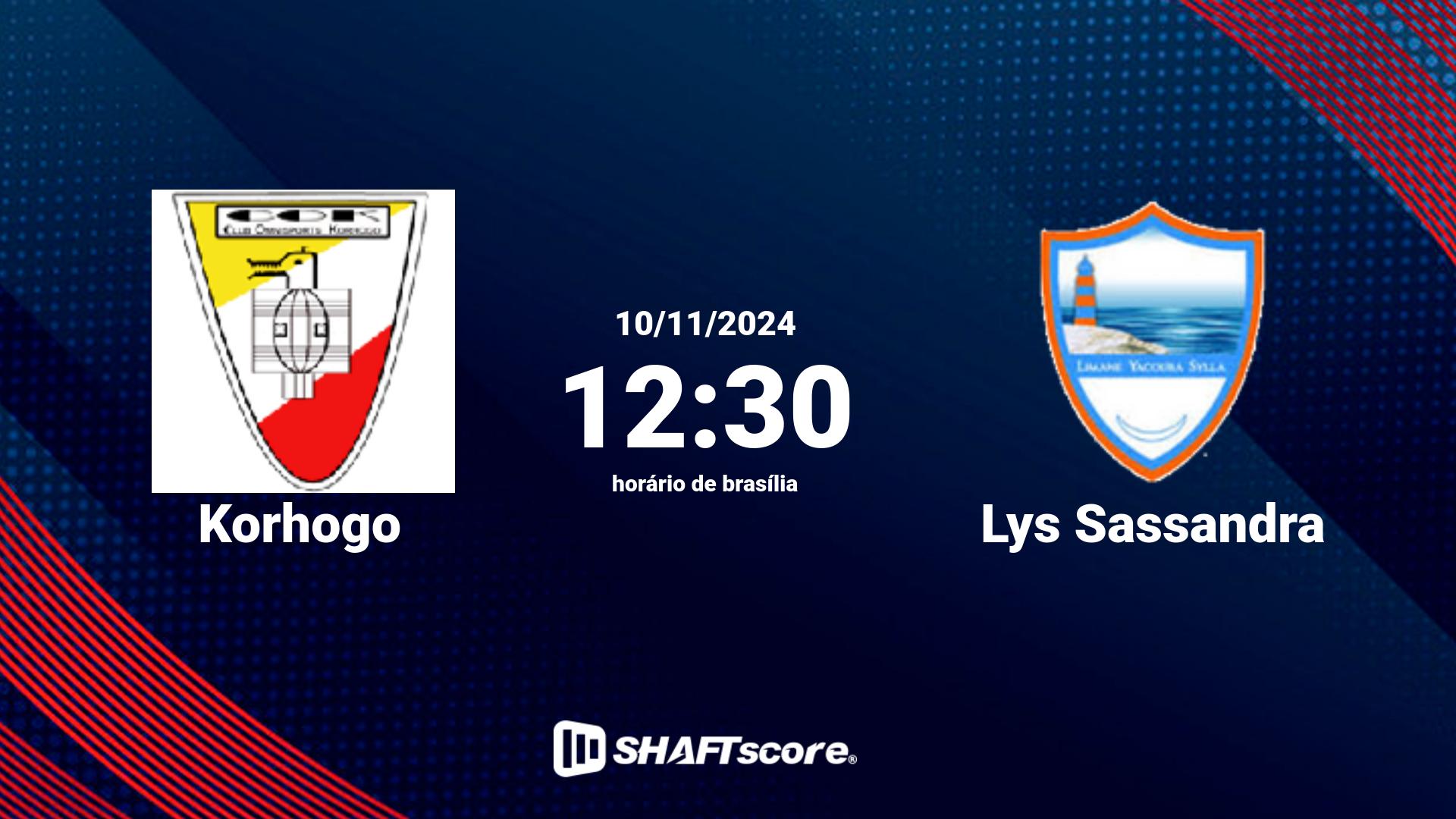 Estatísticas do jogo Korhogo vs Lys Sassandra 10.11 12:30