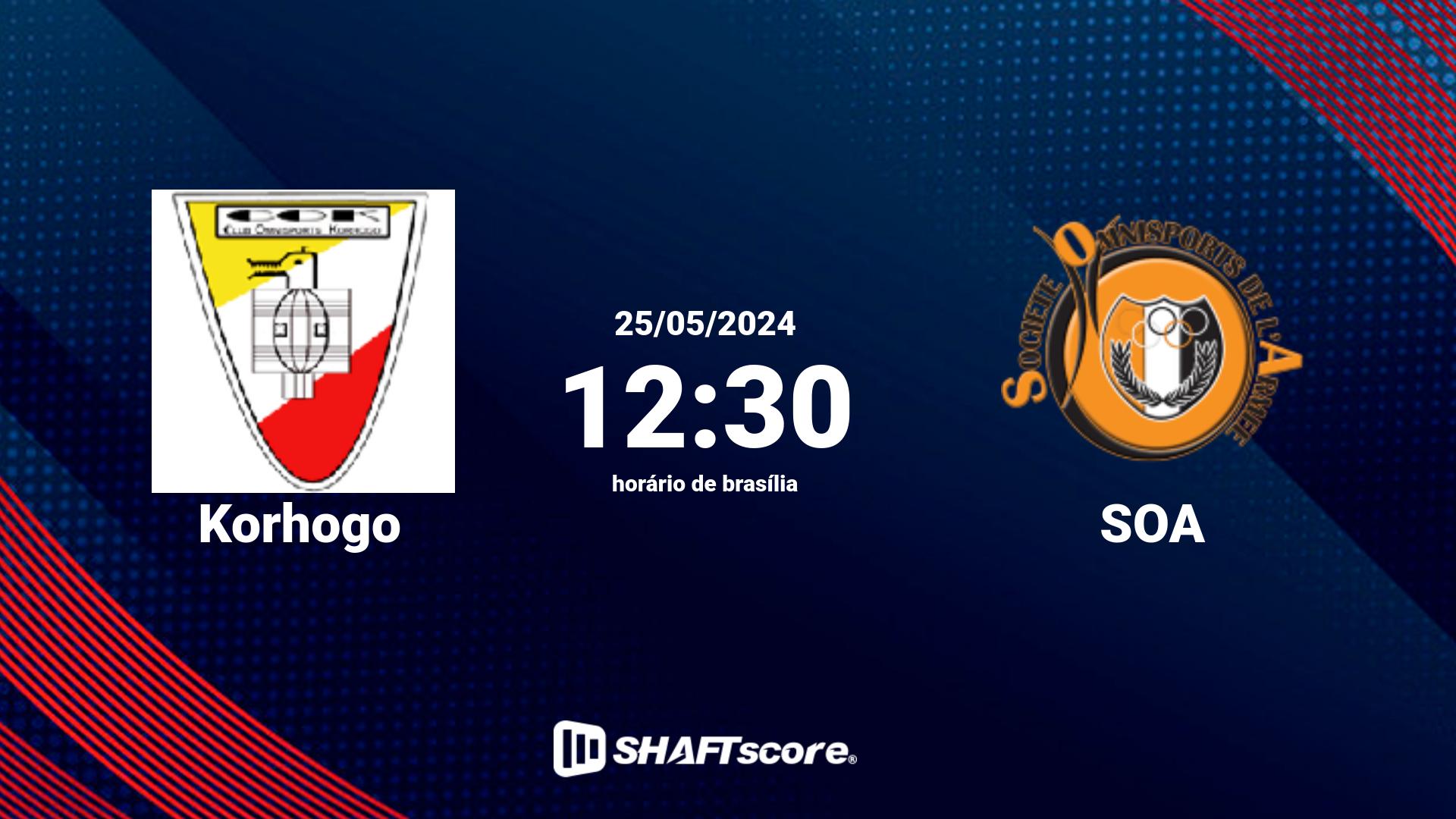 Estatísticas do jogo Korhogo vs SOA 25.05 12:30