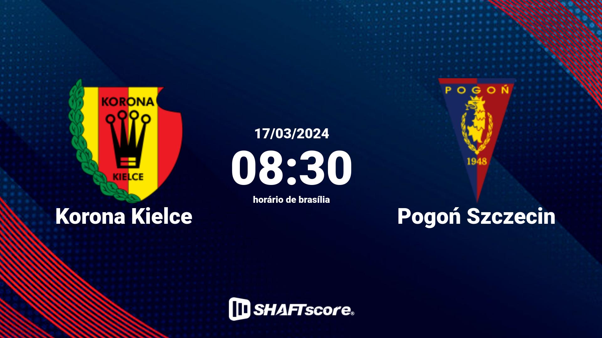 Estatísticas do jogo Korona Kielce vs Pogoń Szczecin 17.03 08:30