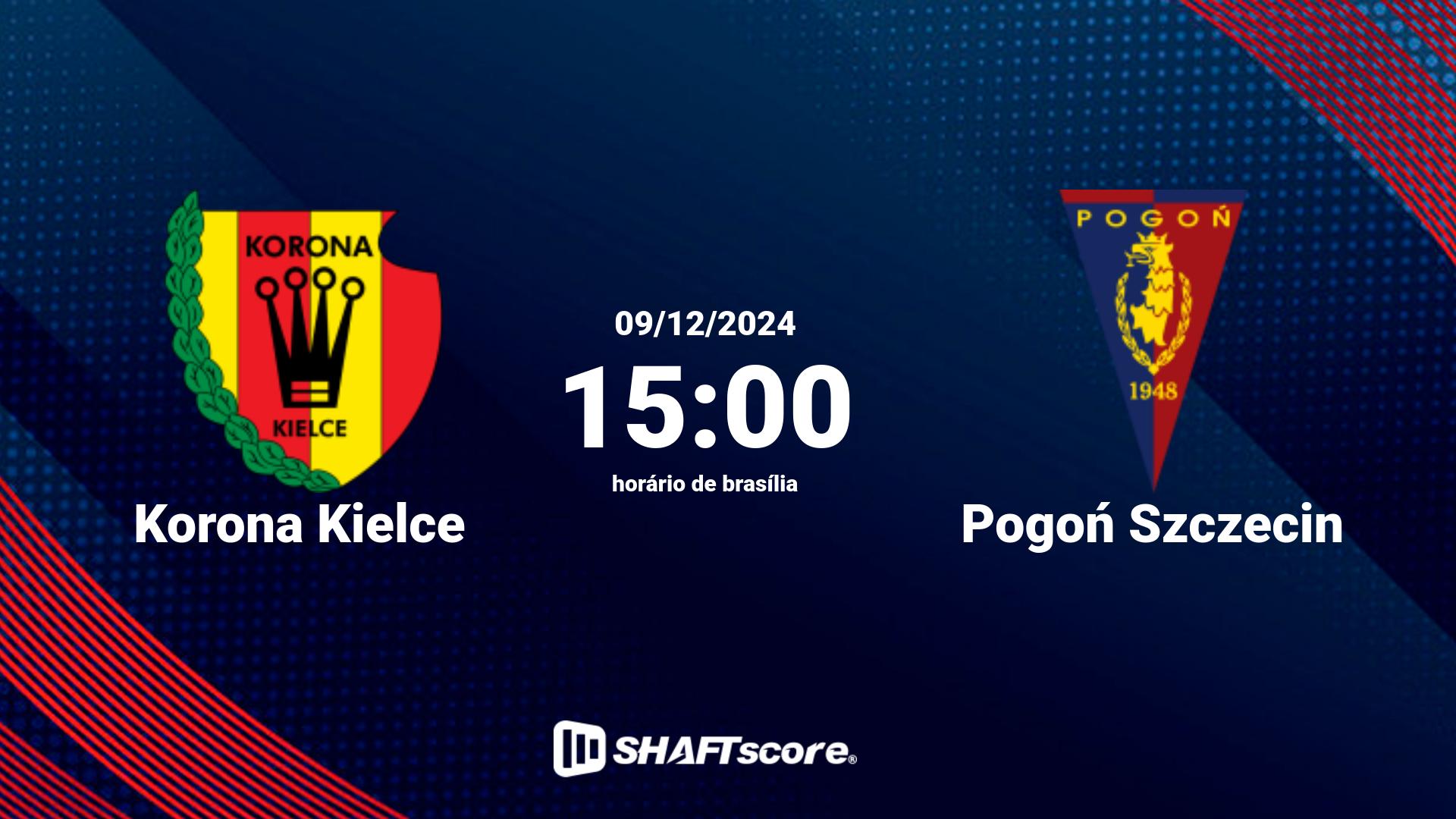 Estatísticas do jogo Korona Kielce vs Pogoń Szczecin 09.12 15:00