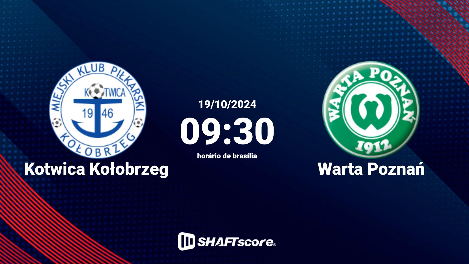 Estatísticas do jogo Kotwica Kołobrzeg vs Warta Poznań 19.10 09:30