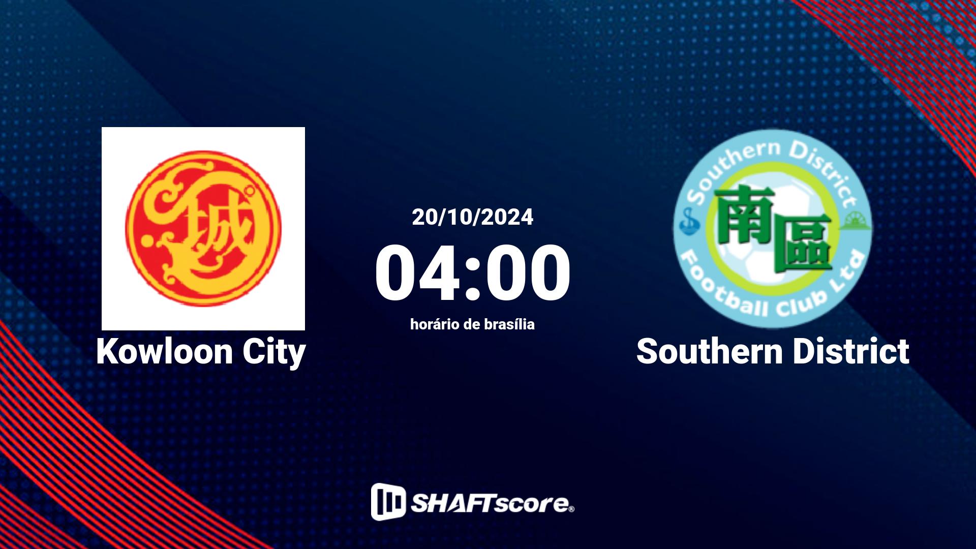 Estatísticas do jogo Kowloon City vs Southern District 20.10 04:00