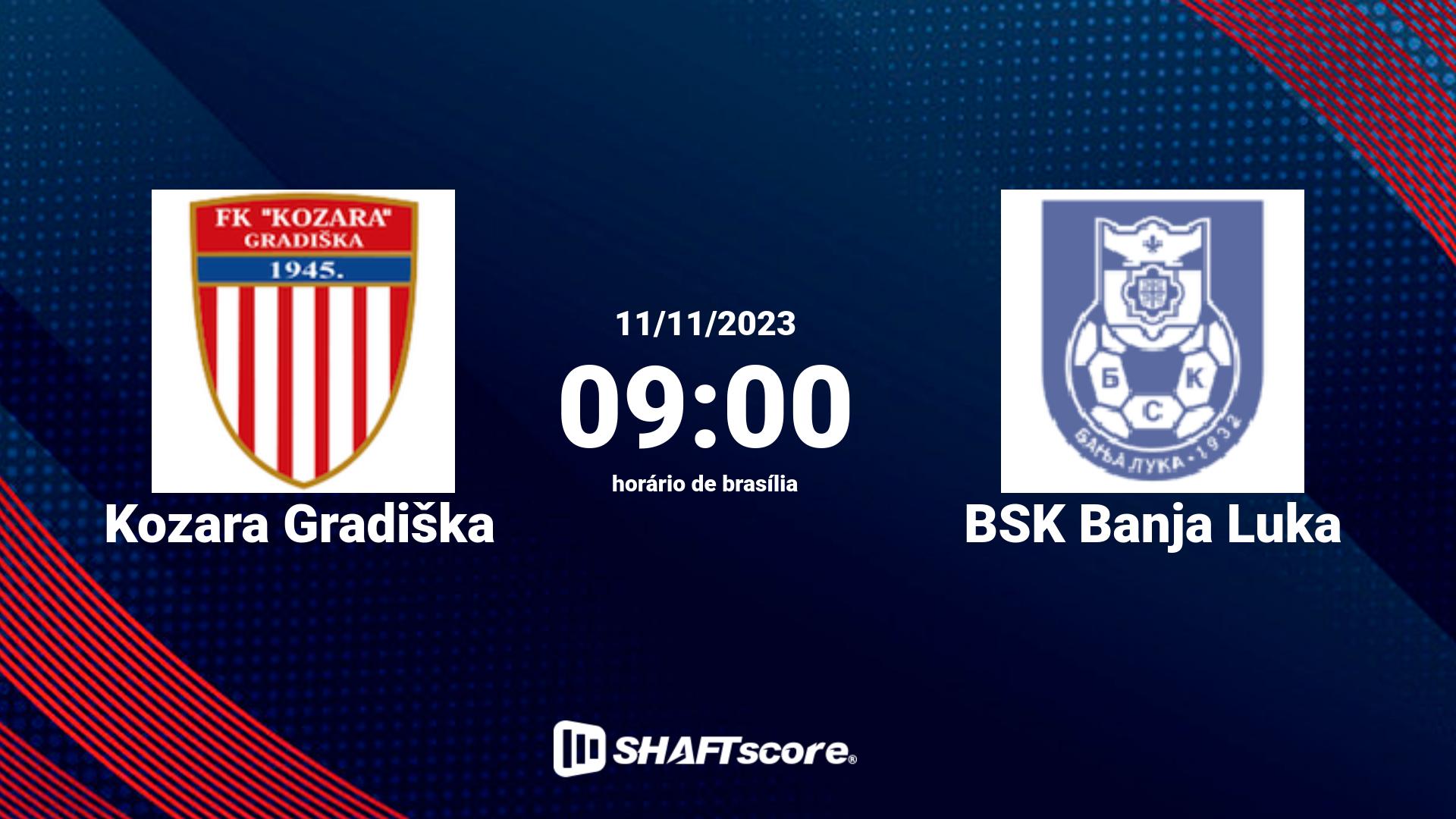 Estatísticas do jogo Kozara Gradiška vs BSK Banja Luka 11.11 09:00