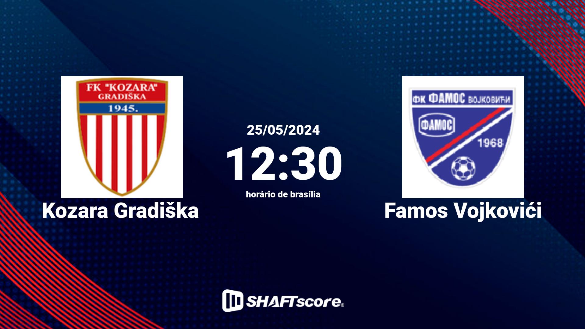 Estatísticas do jogo Kozara Gradiška vs Famos Vojkovići 25.05 12:30