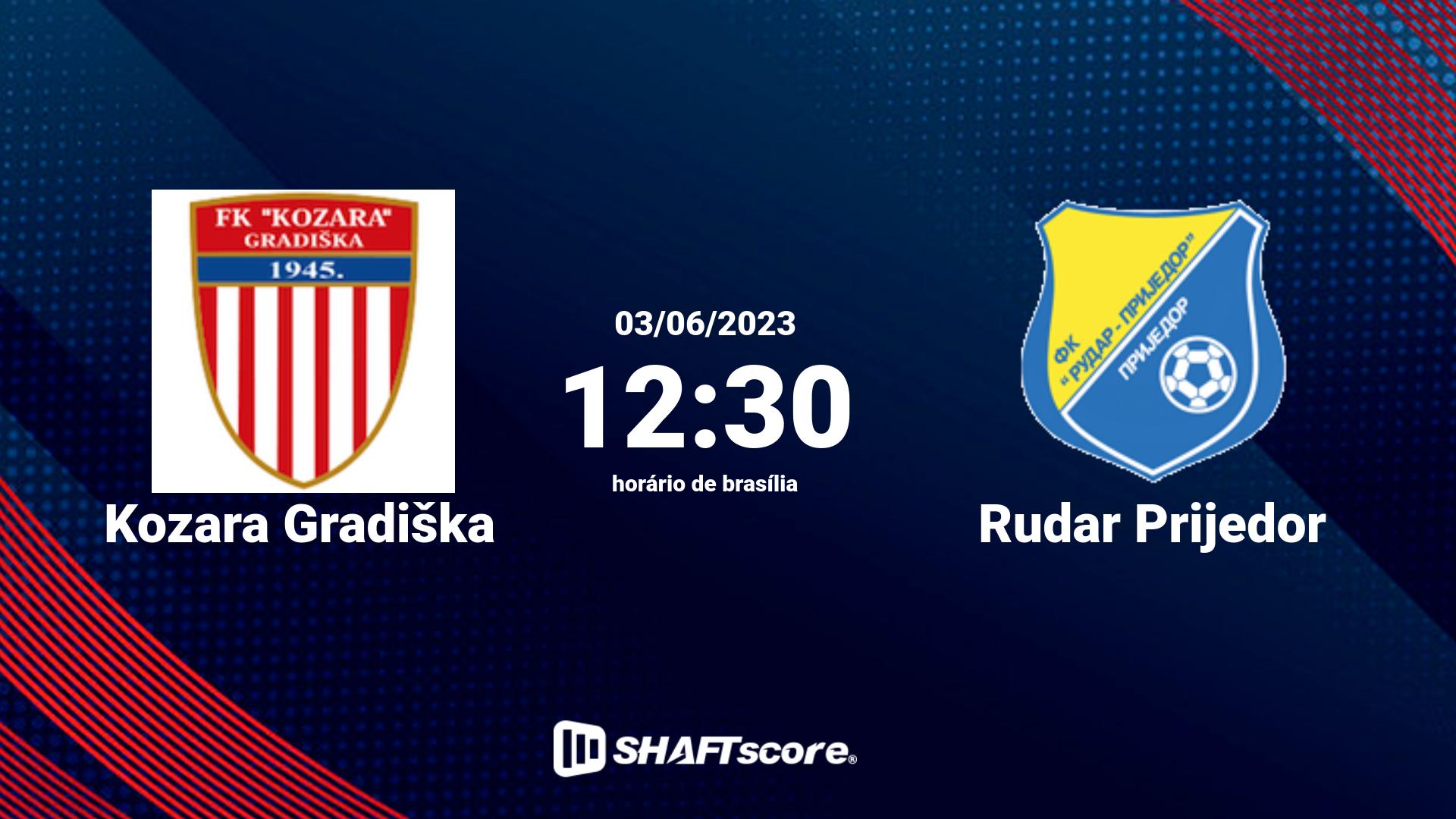 Estatísticas do jogo Kozara Gradiška vs Rudar Prijedor 03.06 12:30