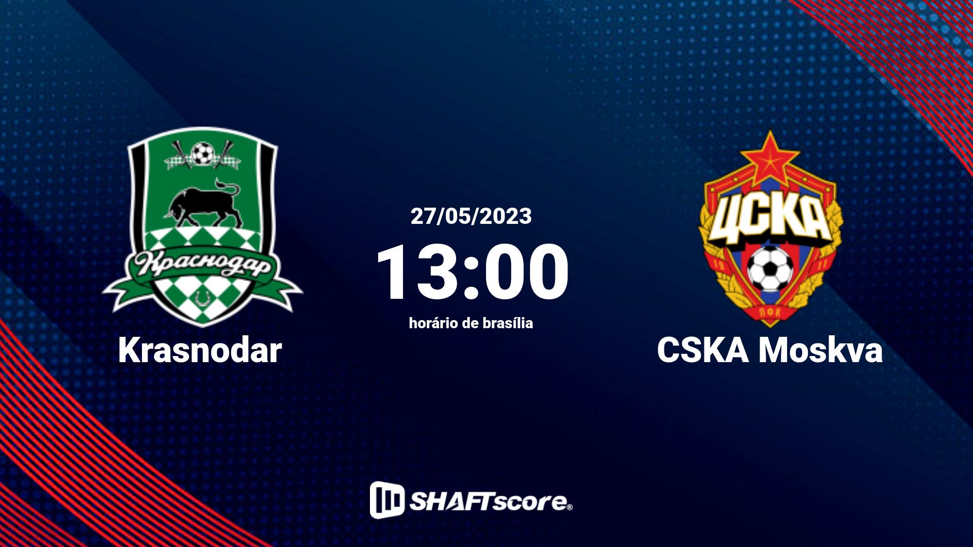 Estatísticas do jogo Krasnodar vs CSKA Moskva 27.05 13:00