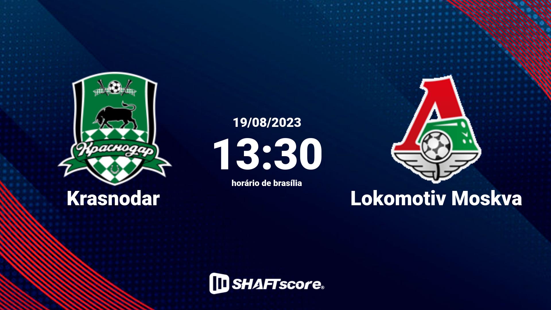 Estatísticas do jogo Krasnodar vs Lokomotiv Moskva 19.08 13:30