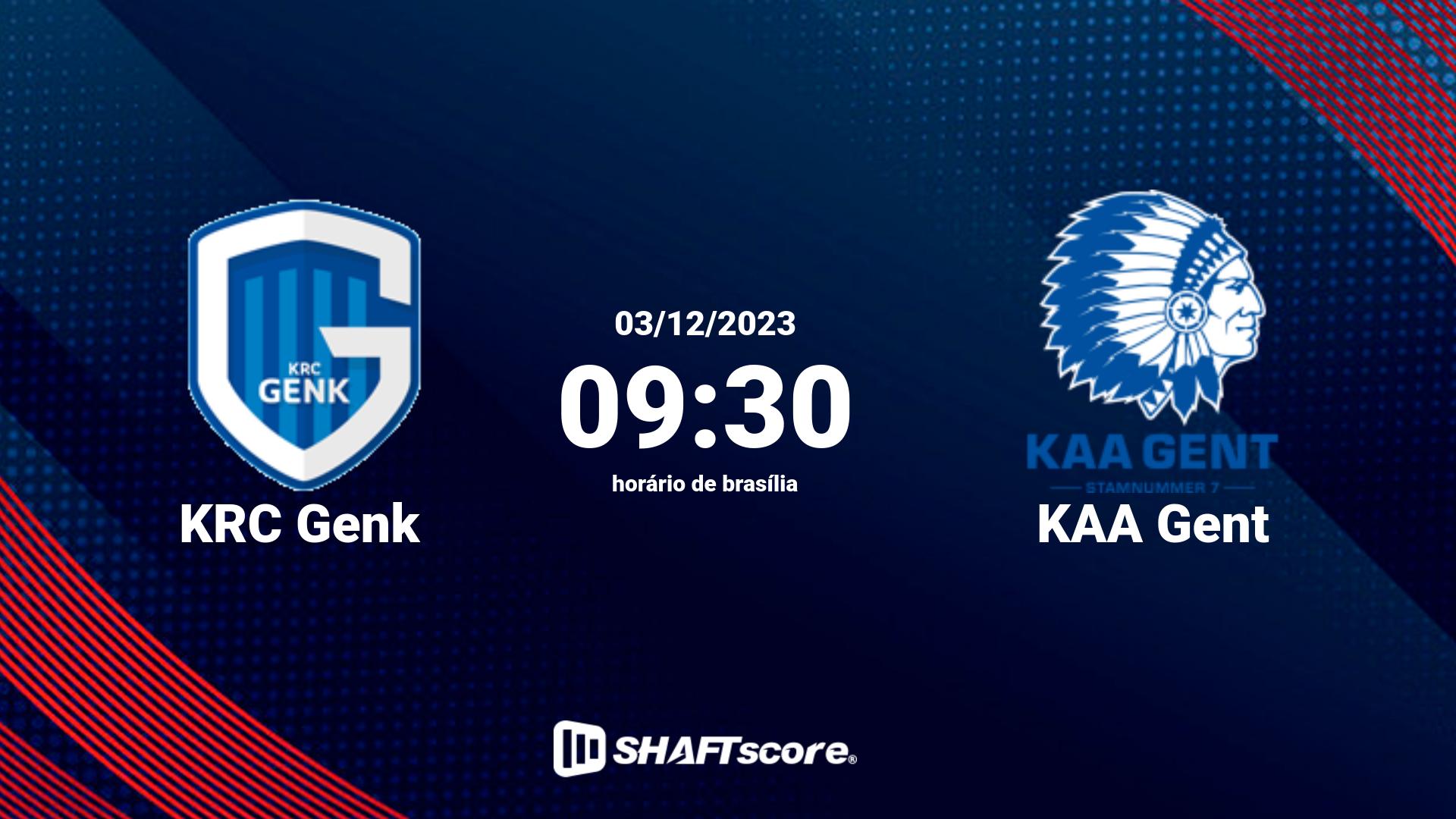 Estatísticas do jogo KRC Genk vs KAA Gent 03.12 09:30