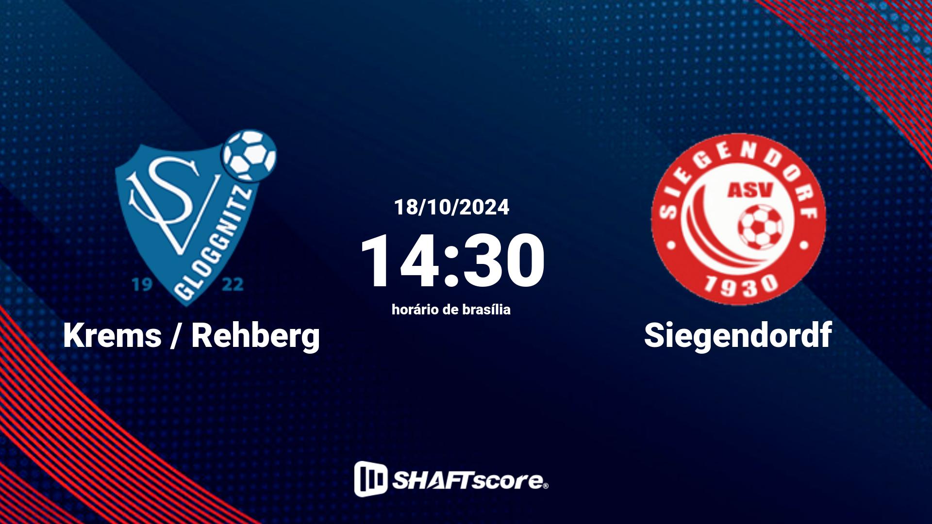 Estatísticas do jogo Krems / Rehberg vs Siegendordf 18.10 14:30