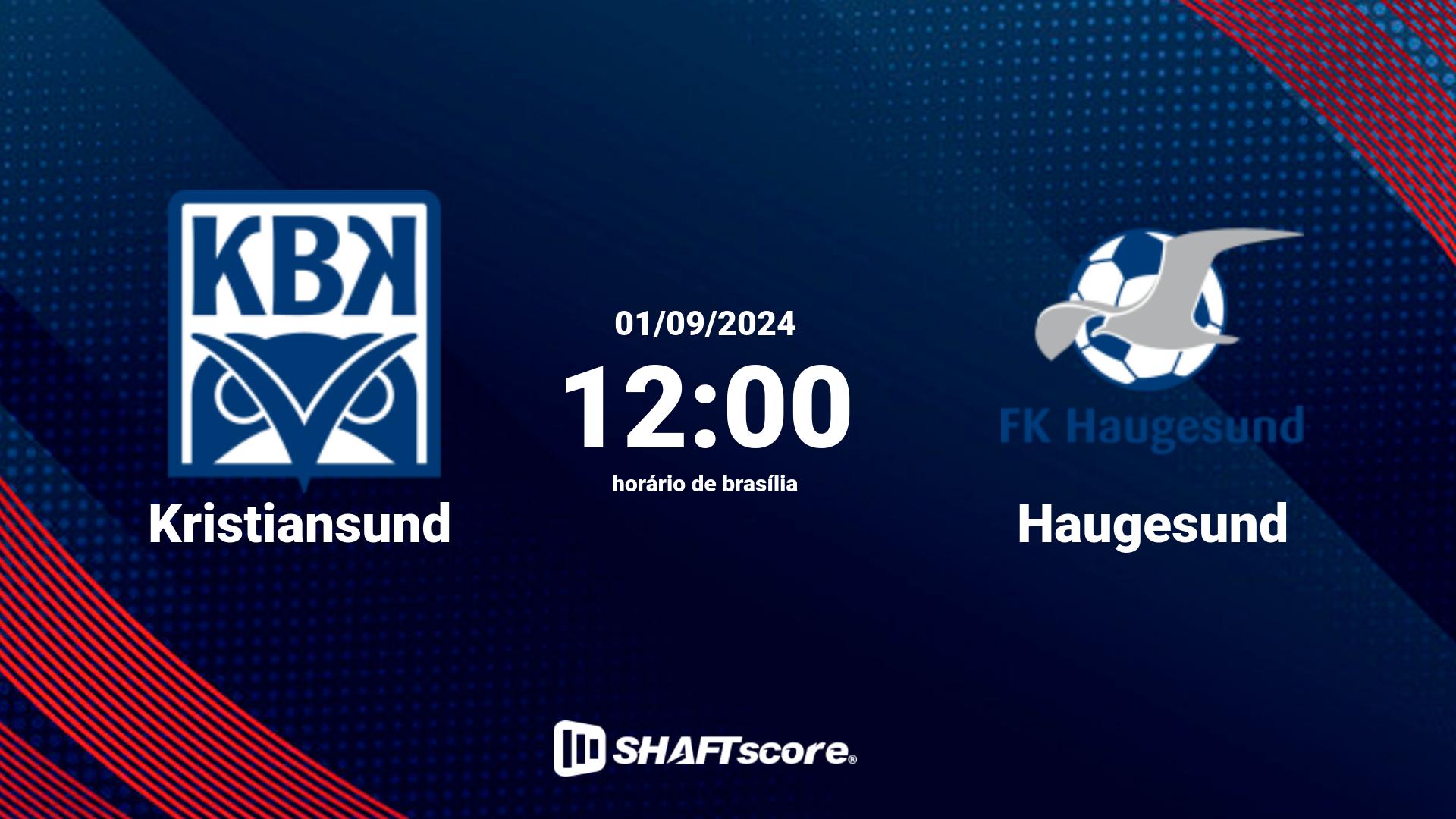 Estatísticas do jogo Kristiansund vs Haugesund 01.09 12:00