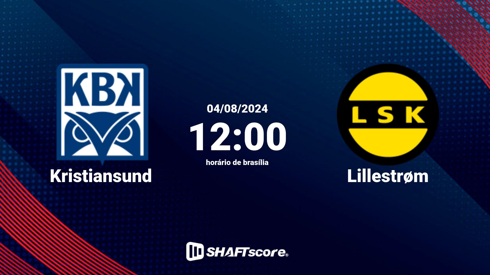 Estatísticas do jogo Kristiansund vs Lillestrøm 04.08 12:00