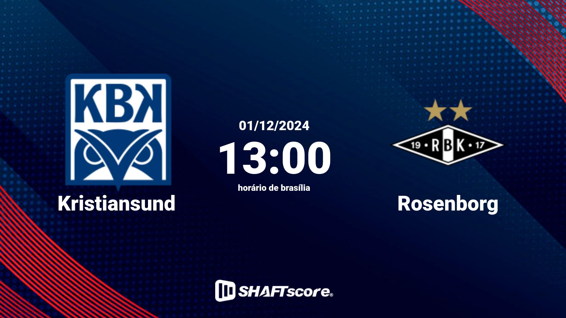 Estatísticas do jogo Kristiansund vs Rosenborg 01.12 13:00