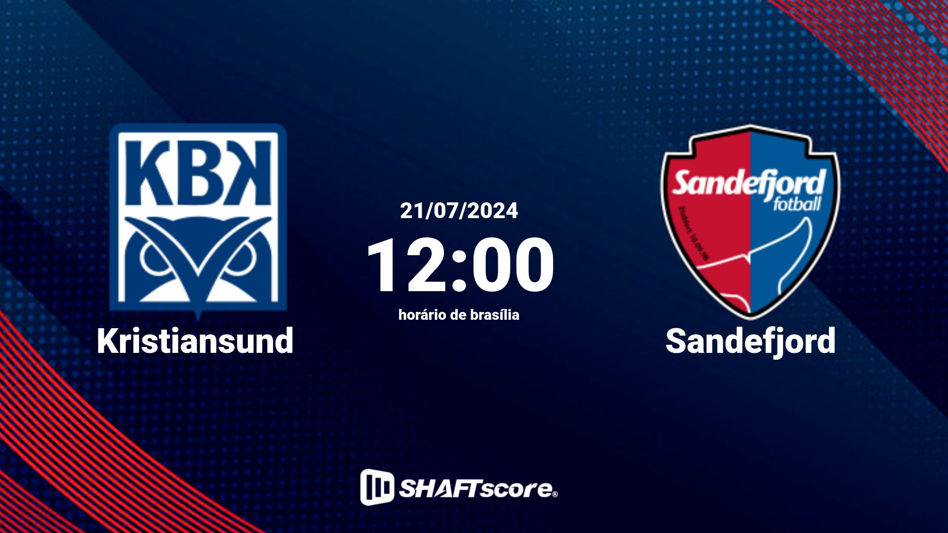 Estatísticas do jogo Kristiansund vs Sandefjord 21.07 12:00
