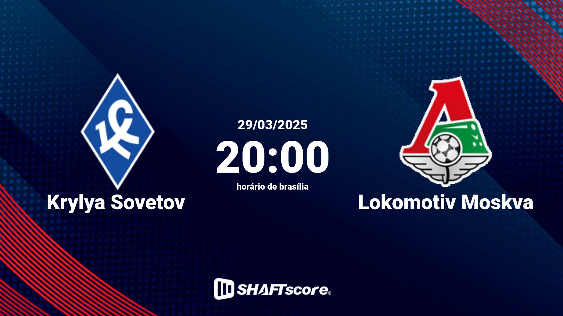 Estatísticas do jogo Krylya Sovetov vs Lokomotiv Moskva 29.03 20:00