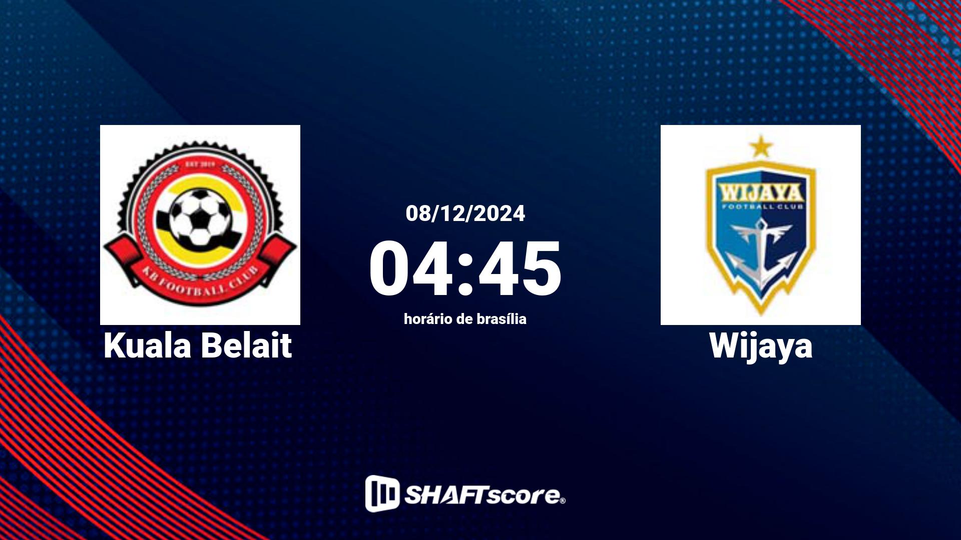 Estatísticas do jogo Kuala Belait vs Wijaya 08.12 04:45