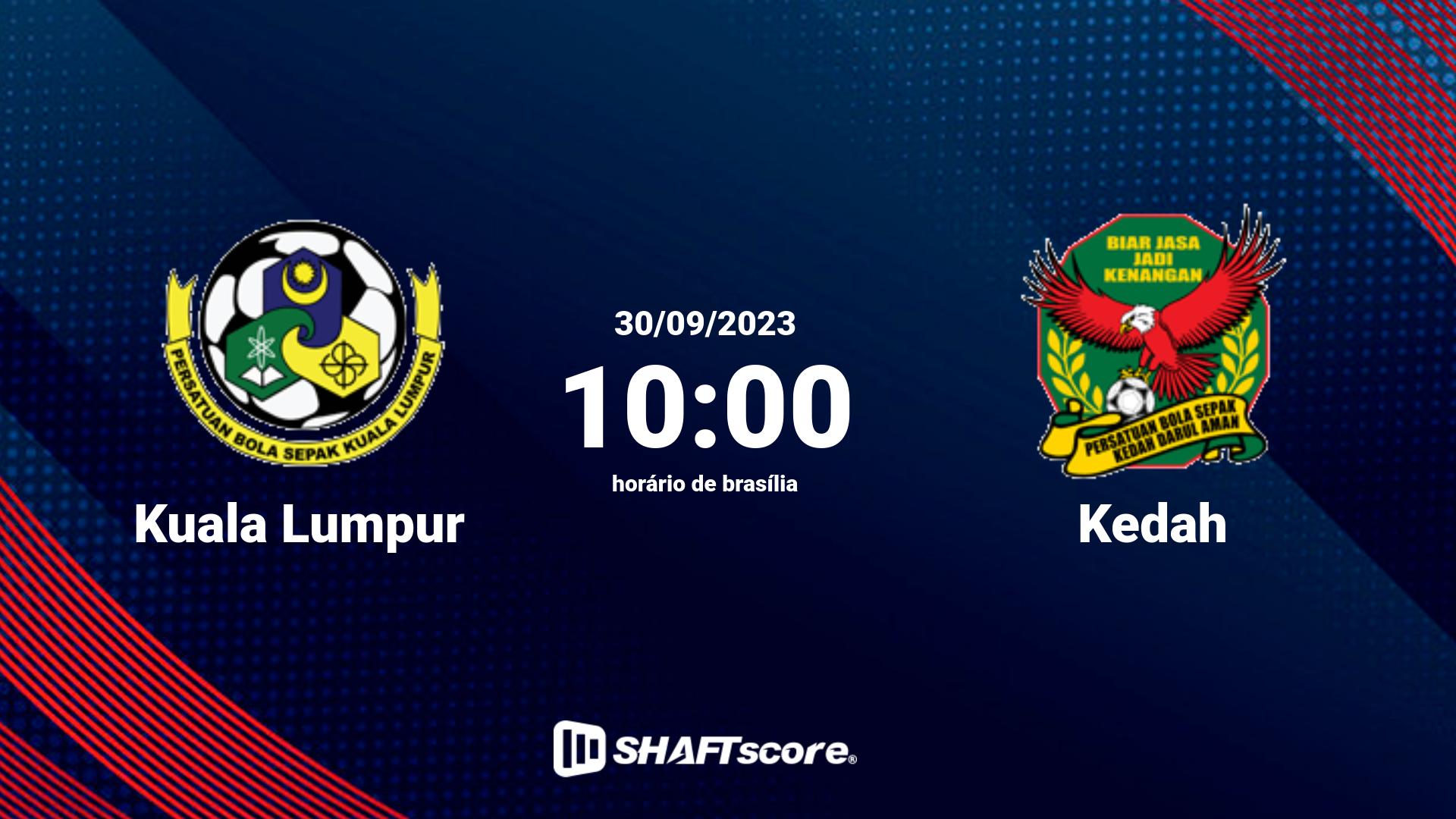 Estatísticas do jogo Kuala Lumpur vs Kedah 30.09 10:00