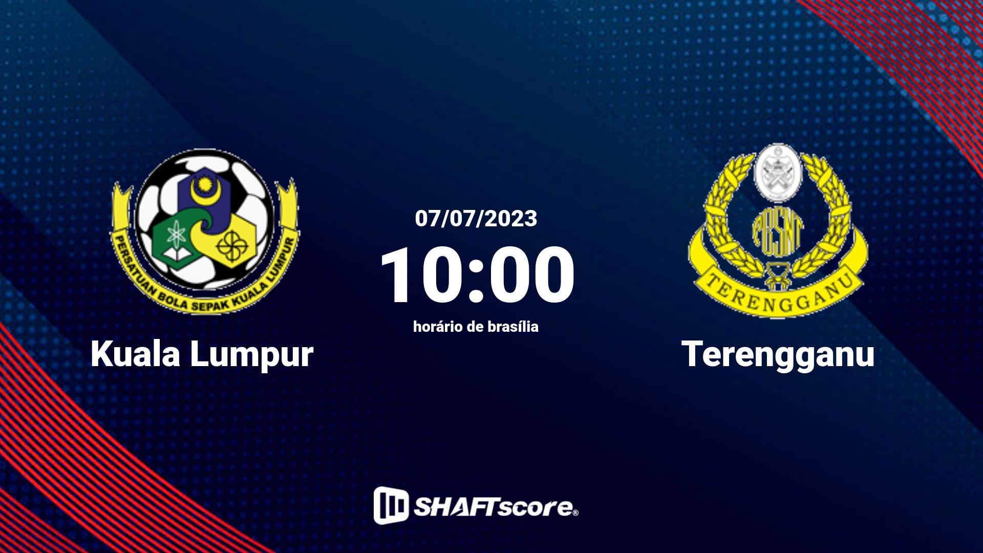 Estatísticas do jogo Kuala Lumpur vs Terengganu 07.07 10:00