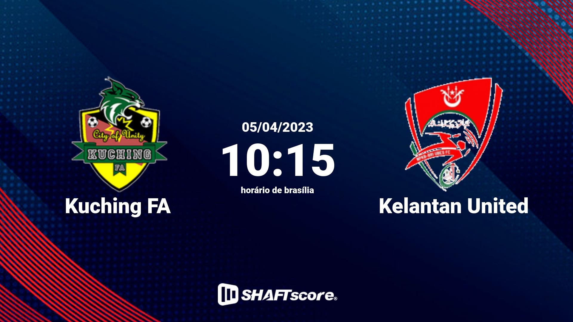 Estatísticas do jogo Kuching FA vs Kelantan United 05.04 10:15