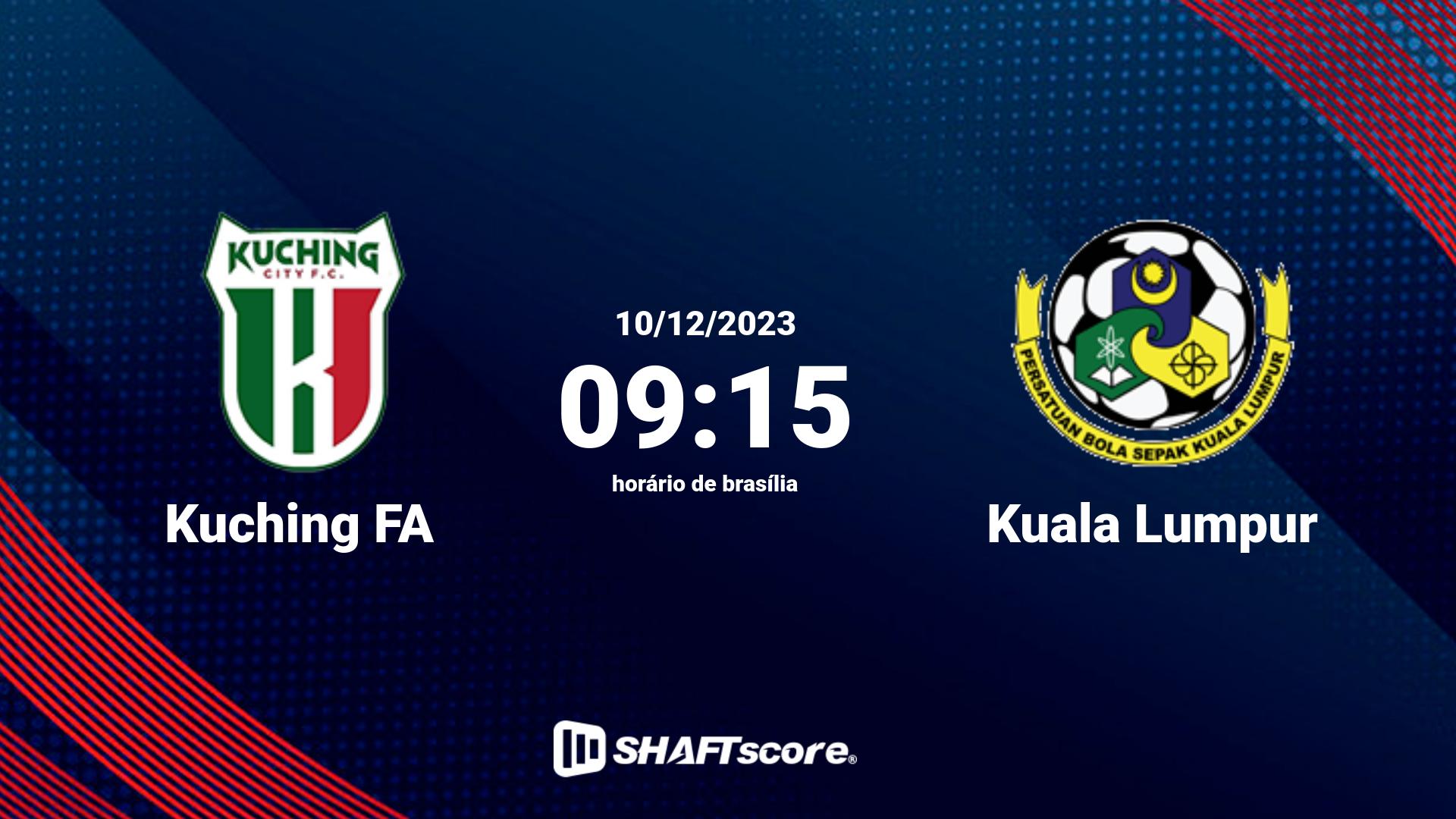 Estatísticas do jogo Kuching FA vs Kuala Lumpur 10.12 09:15