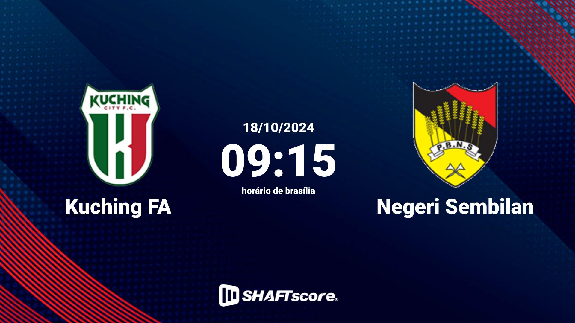 Estatísticas do jogo Kuching FA vs Negeri Sembilan 18.10 09:15