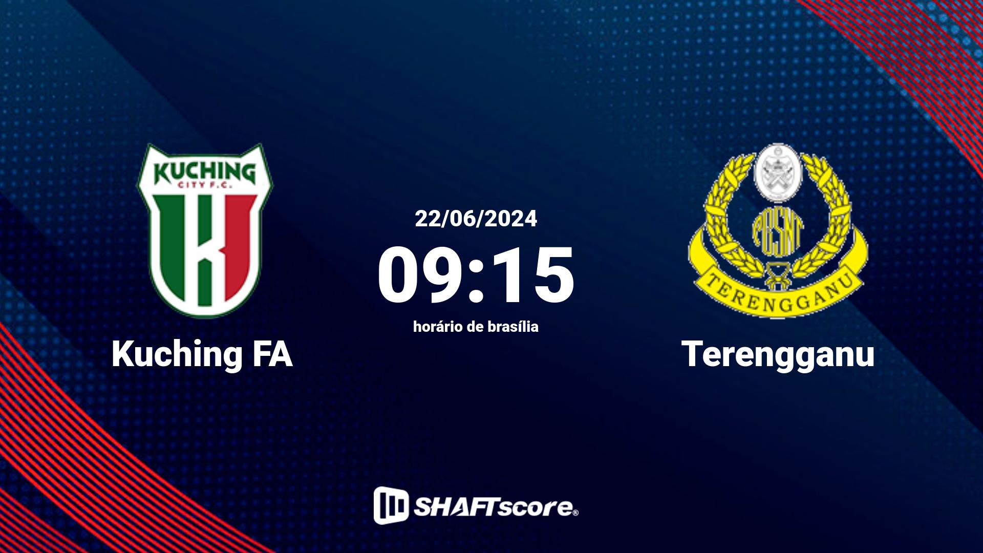 Estatísticas do jogo Kuching FA vs Terengganu 22.06 09:15