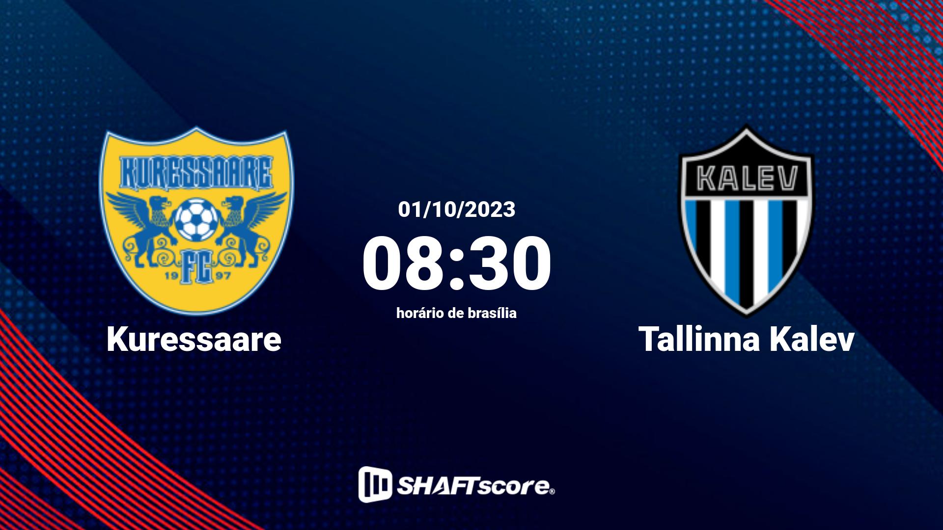 Estatísticas do jogo Kuressaare vs Tallinna Kalev 01.10 08:30